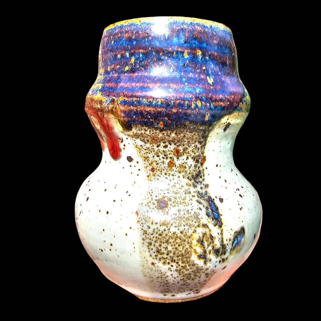 Feminine Form Curvy Bubble Vase Sculptural Abstract Reduction Fired Vase 5"