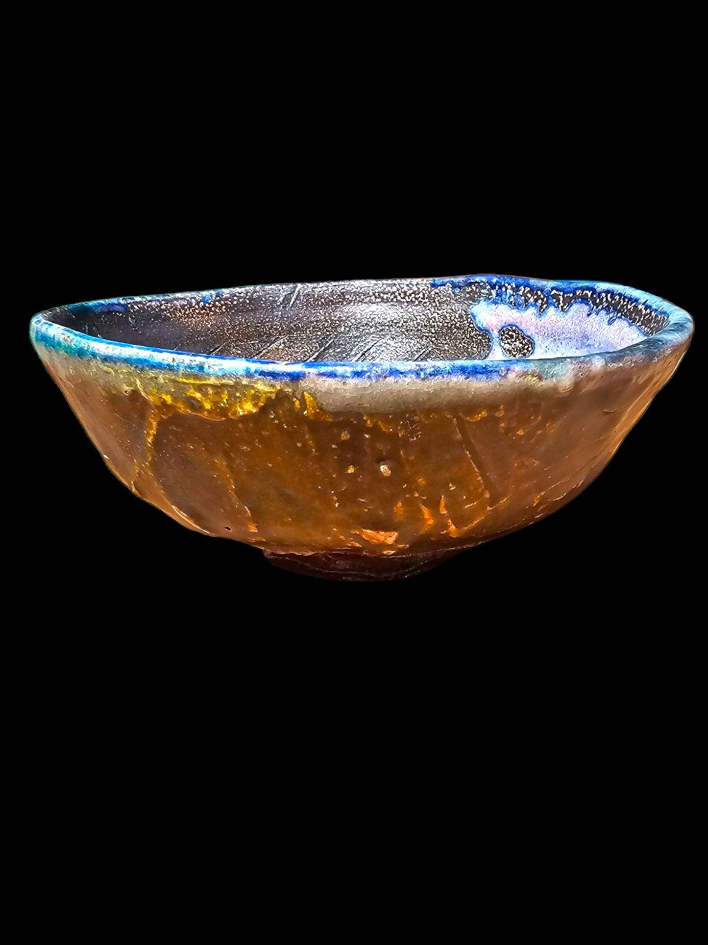 Handmade Soda Fired Ceramic Footed Bowl: Textured Wabi Sabi Rustic Pottery, Stoneware Art (6.5")