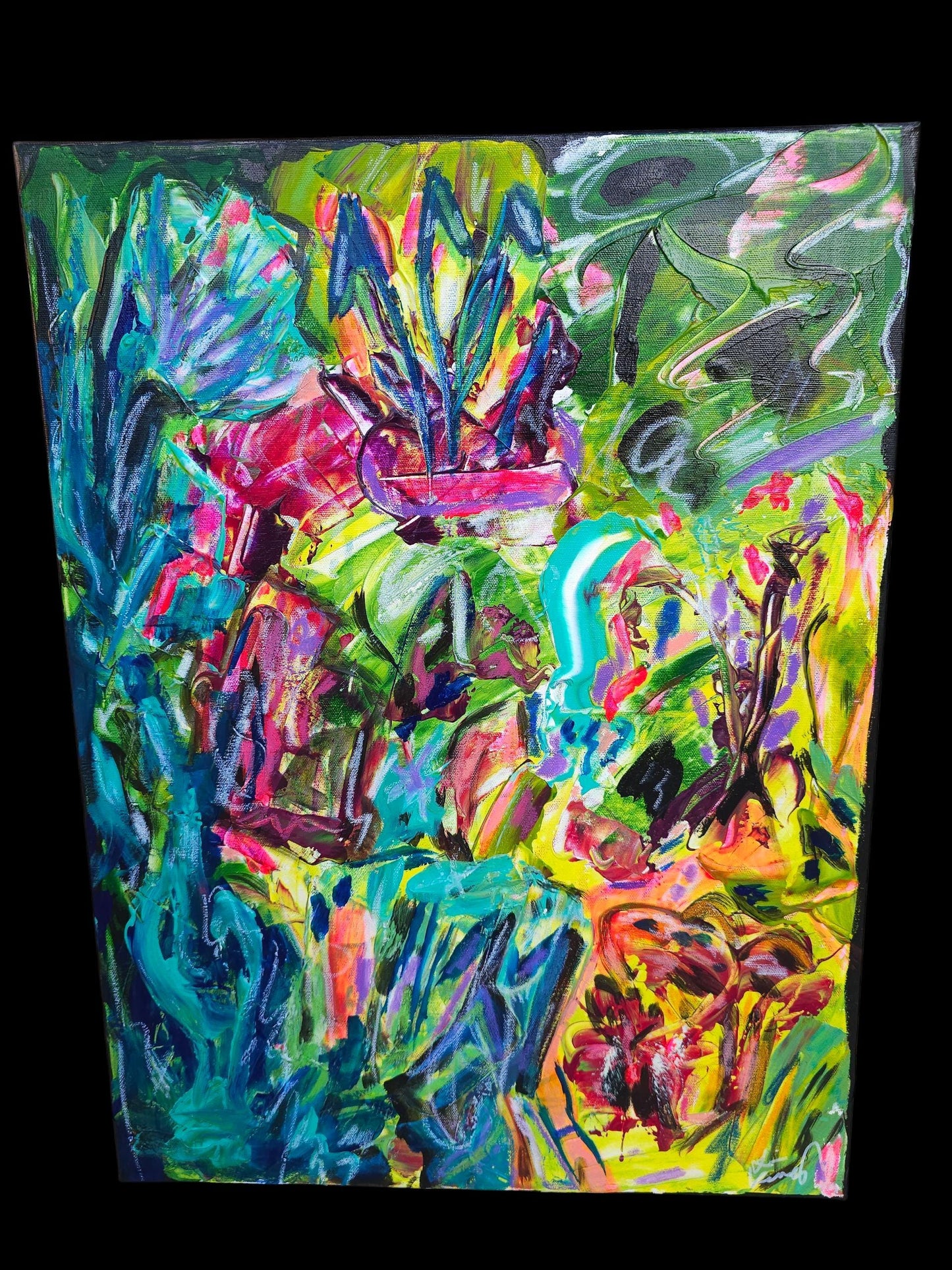 Original Acrylic Painting on Canvas: Abstract Expressionist Art, 18x24