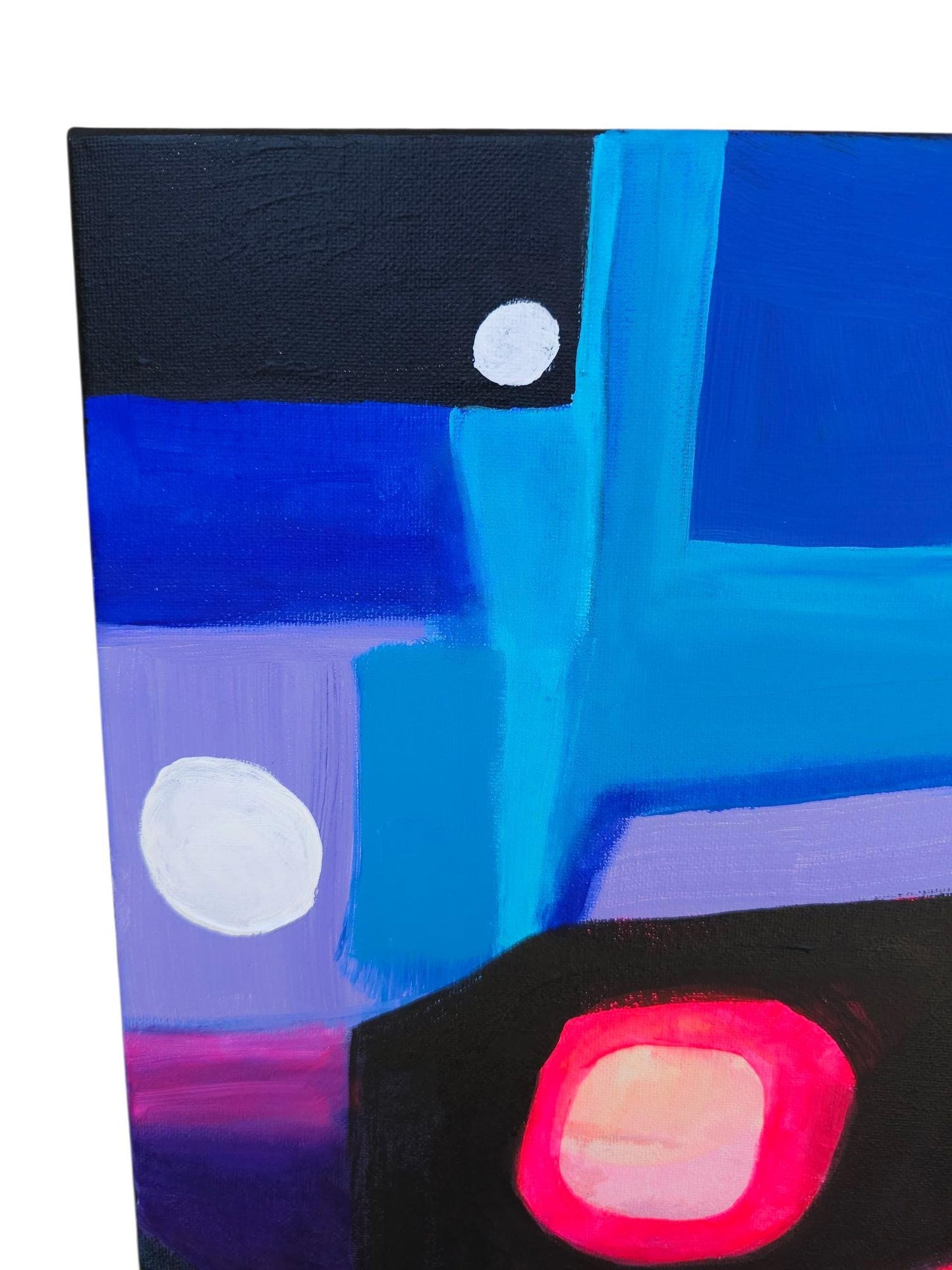 Original Acrylic Abstract Painting: Mid-Century Modern Geometric Art