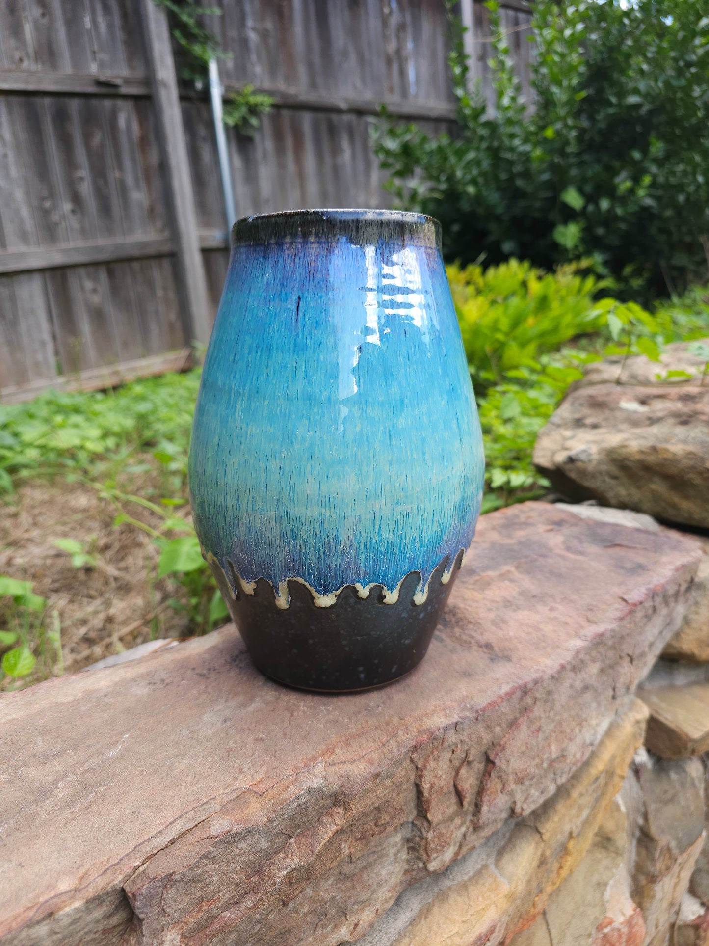 "Lava Lamp" 10" Stoneware Sculptural Vase