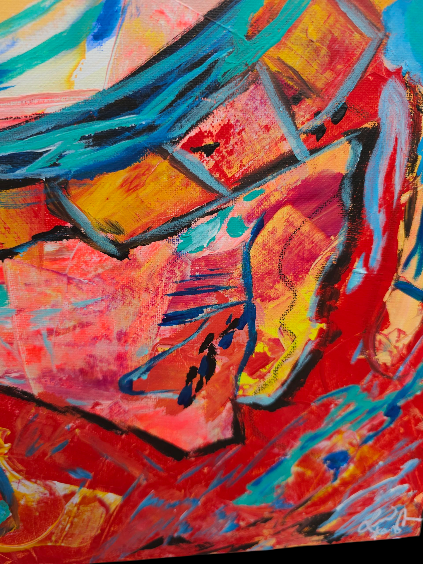 "Another Sun" 16 x 20 original Abstract acrylic painting on stretched canvas