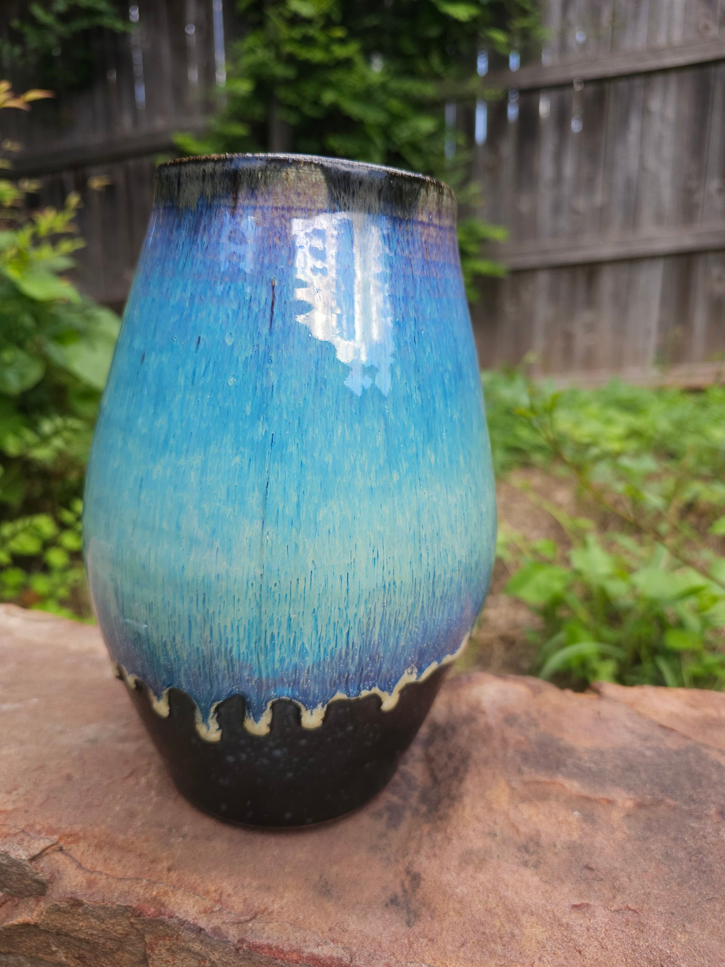 "Lava Lamp" 10" Stoneware Sculptural Vase