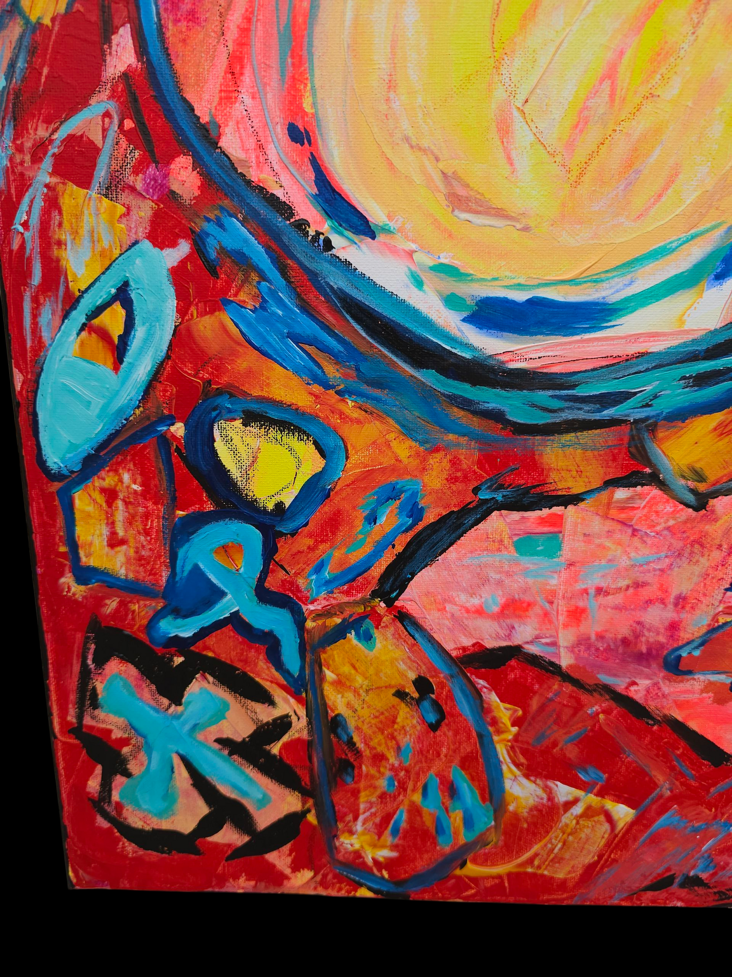 "Another Sun" 16 x 20 original Abstract acrylic painting on stretched canvas