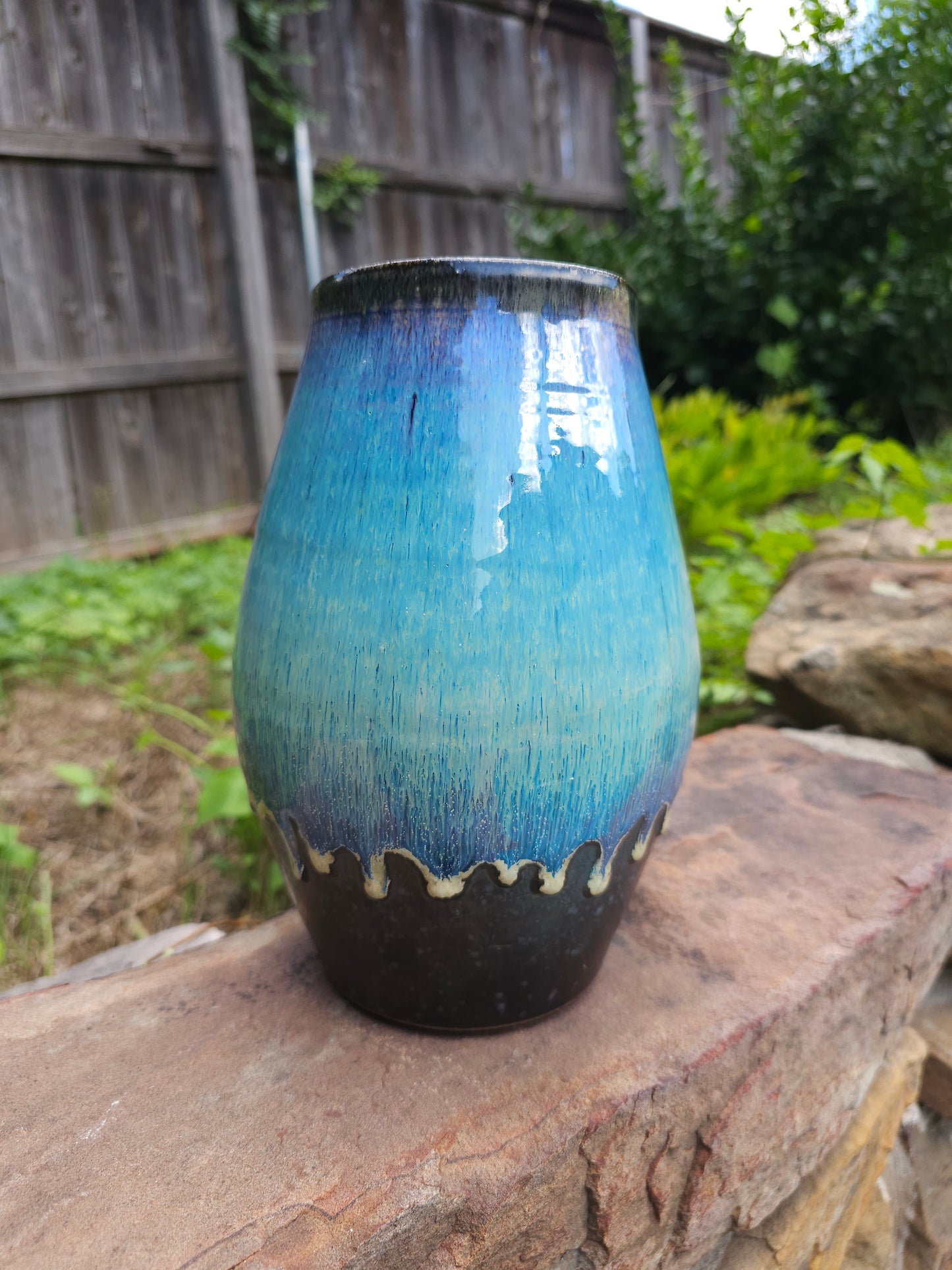 "Lava Lamp" 10" Stoneware Sculptural Vase