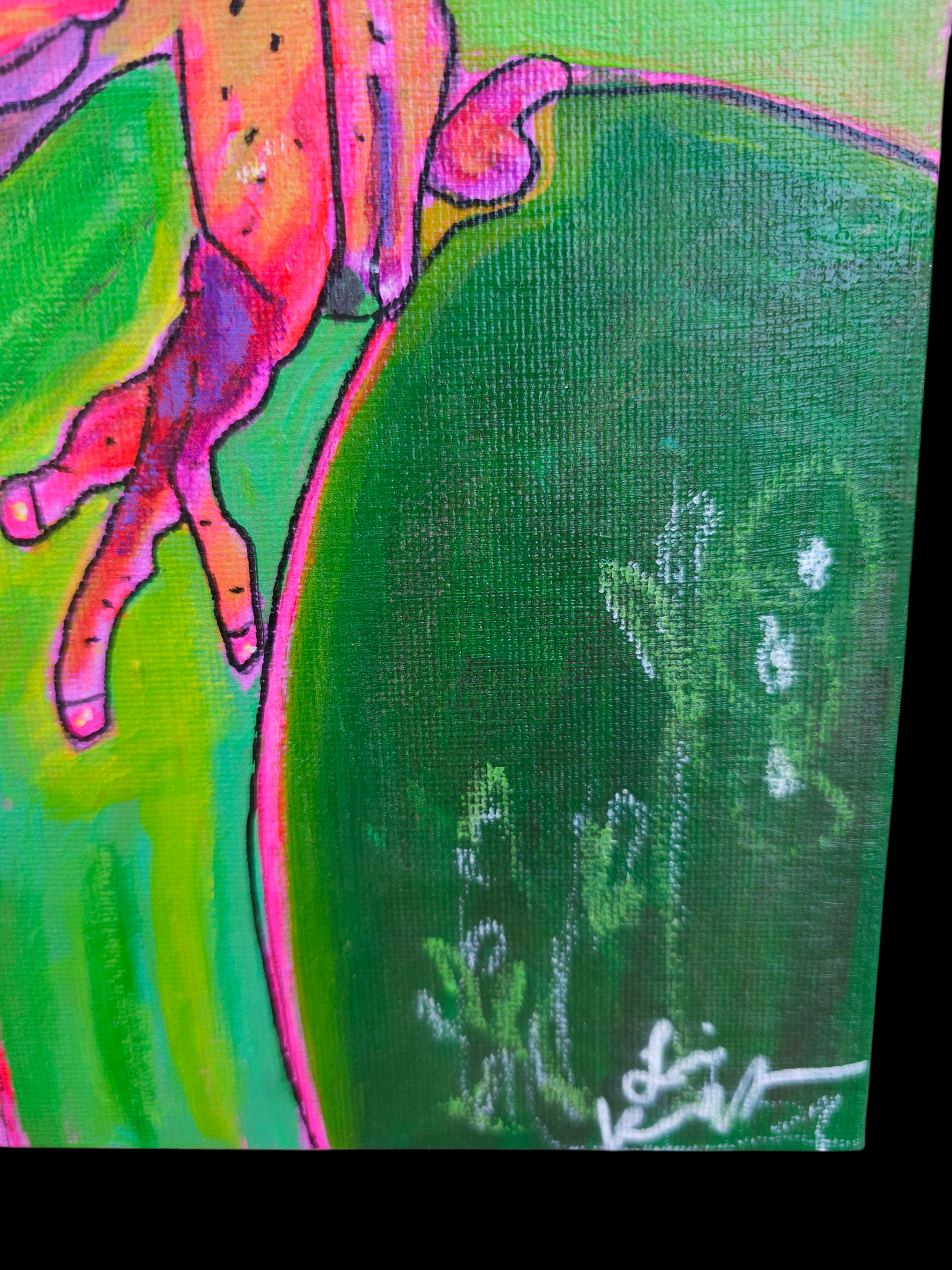 Psychedelic Tree Frog Original Art 8 x 10 on Canvas Board