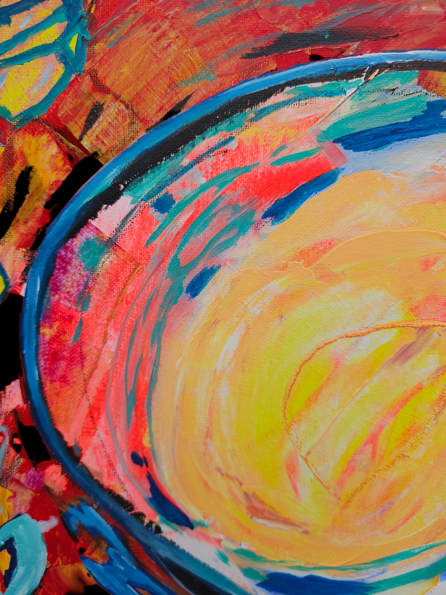 "Another Sun" 16 x 20 original Abstract acrylic painting on stretched canvas