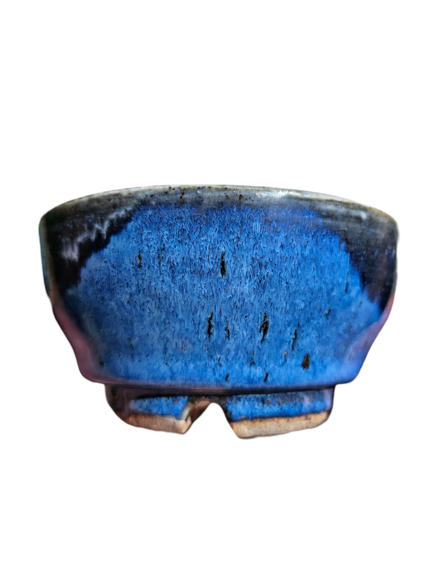 Green Tea Oasis Teabowl Chawan with Carved Foot