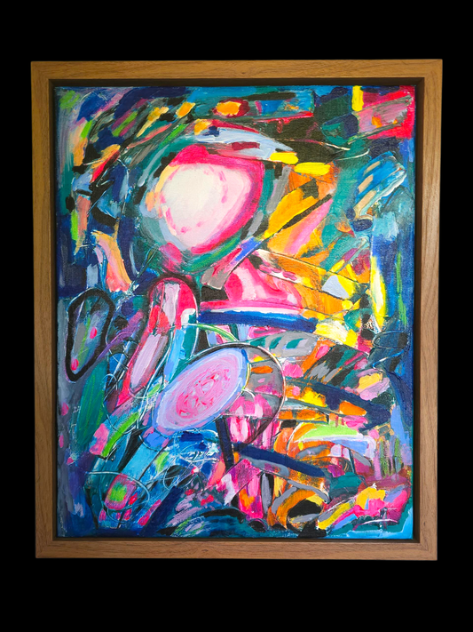 In the Garden 16 x 20 Mixed Media Stretched Canvas Framed