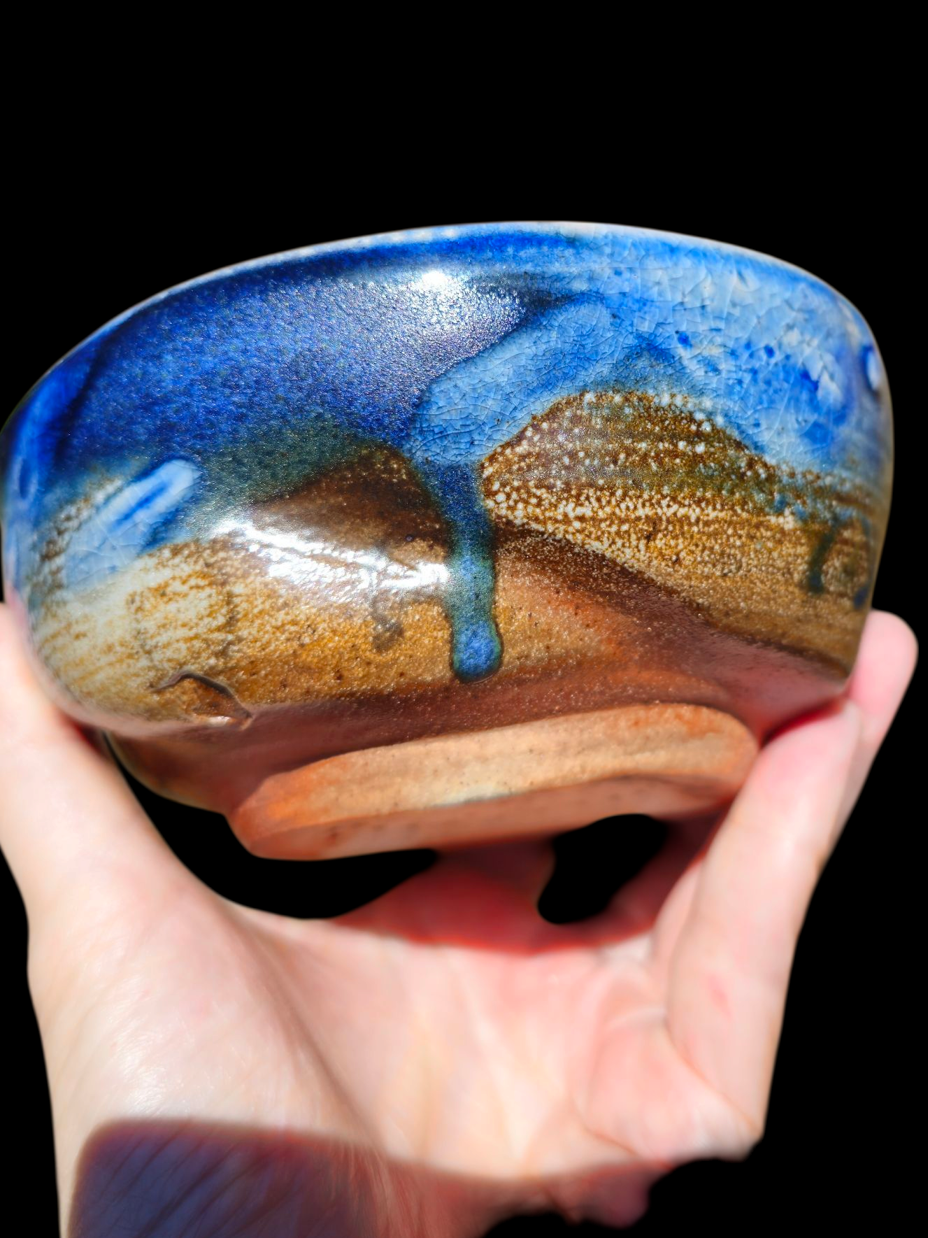 Soda Fired TeaBowl Shino & Reitz Green 5.75 x 2.75" Chawan Bowl