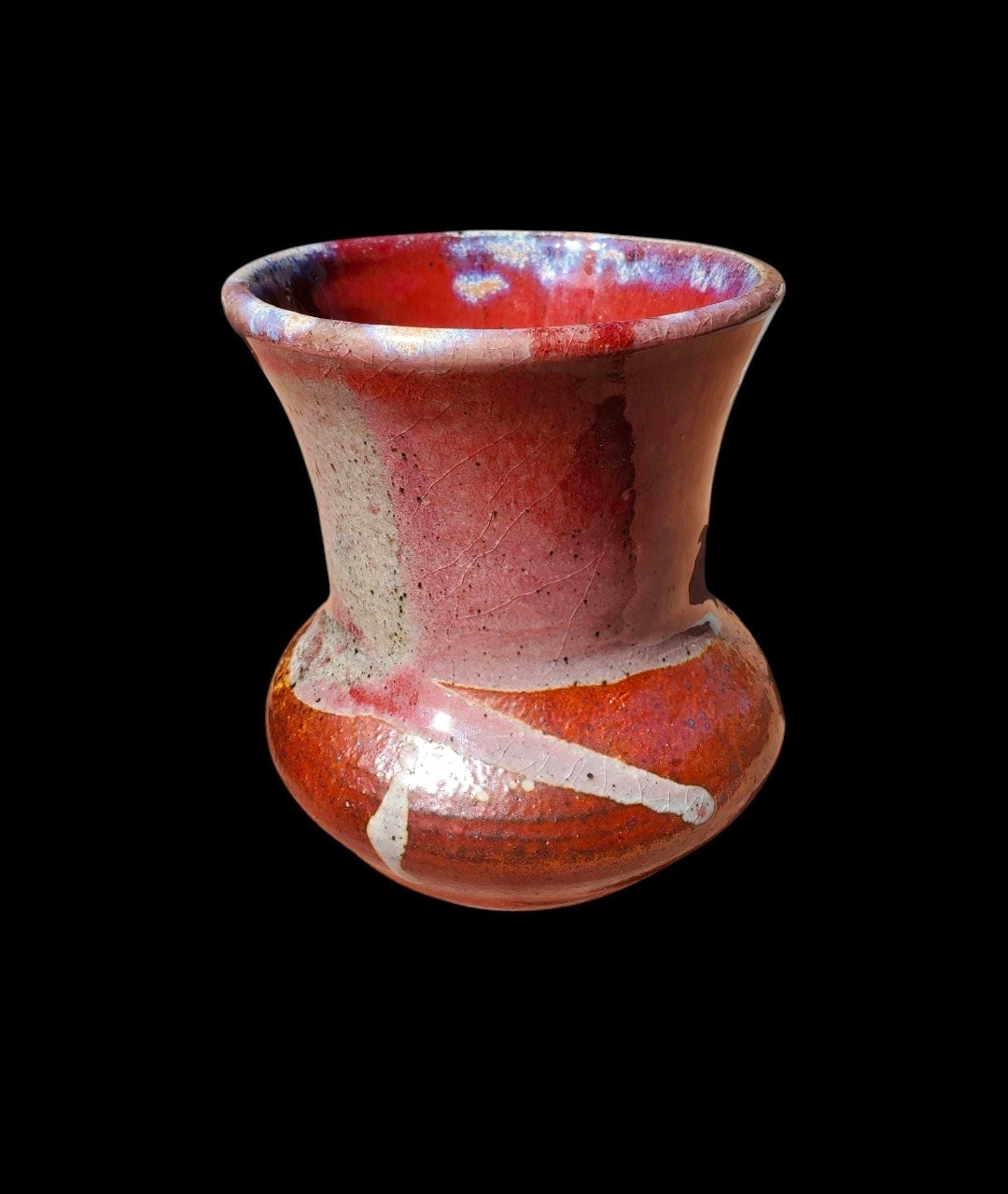 Soda Fired Ceramic Vase: Japanese Style Stoneware Art Pottery 5.5" tall x 5