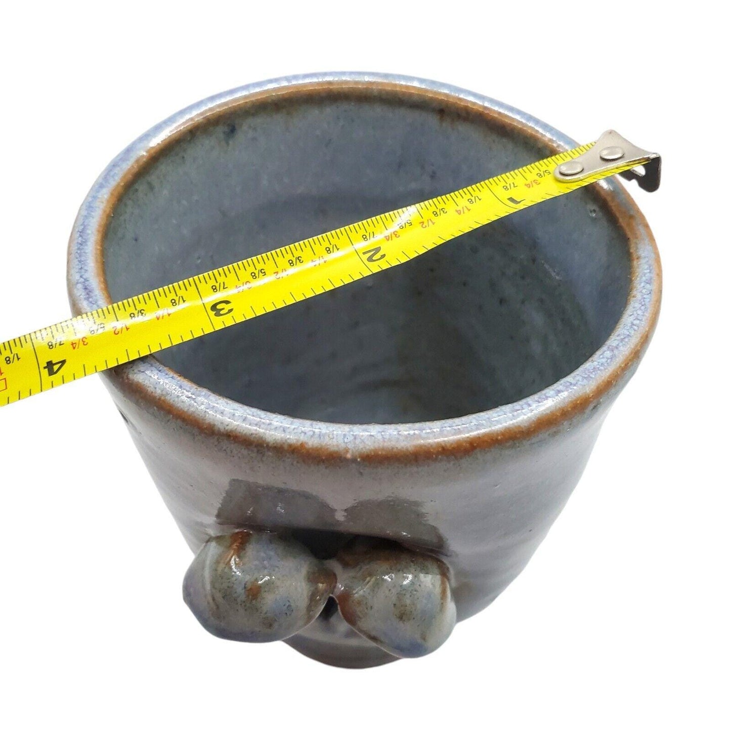 Handmade Ceramic Mushroom Vase: Blue Rutile Folk Art Pottery