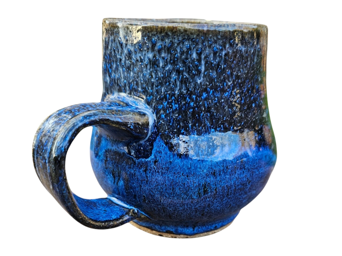 Handmade Evil Eye Mug: Blue Pottery, Mystical Protection, 12 oz