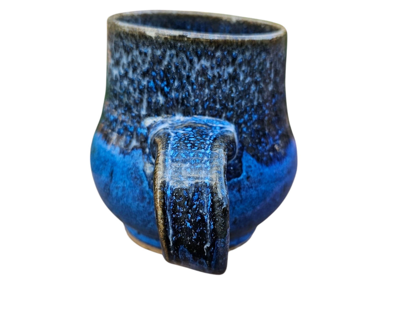 Handmade Evil Eye Mug: Blue Pottery, Mystical Protection, 12 oz