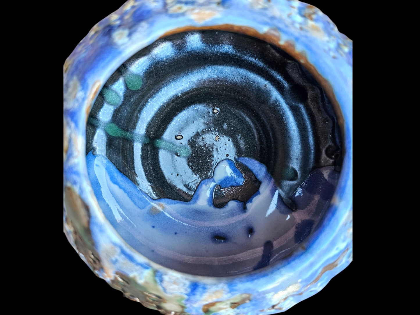 Textured Ceramic Urchin Vase: Soda Fired Blue Green Ikebana Decor