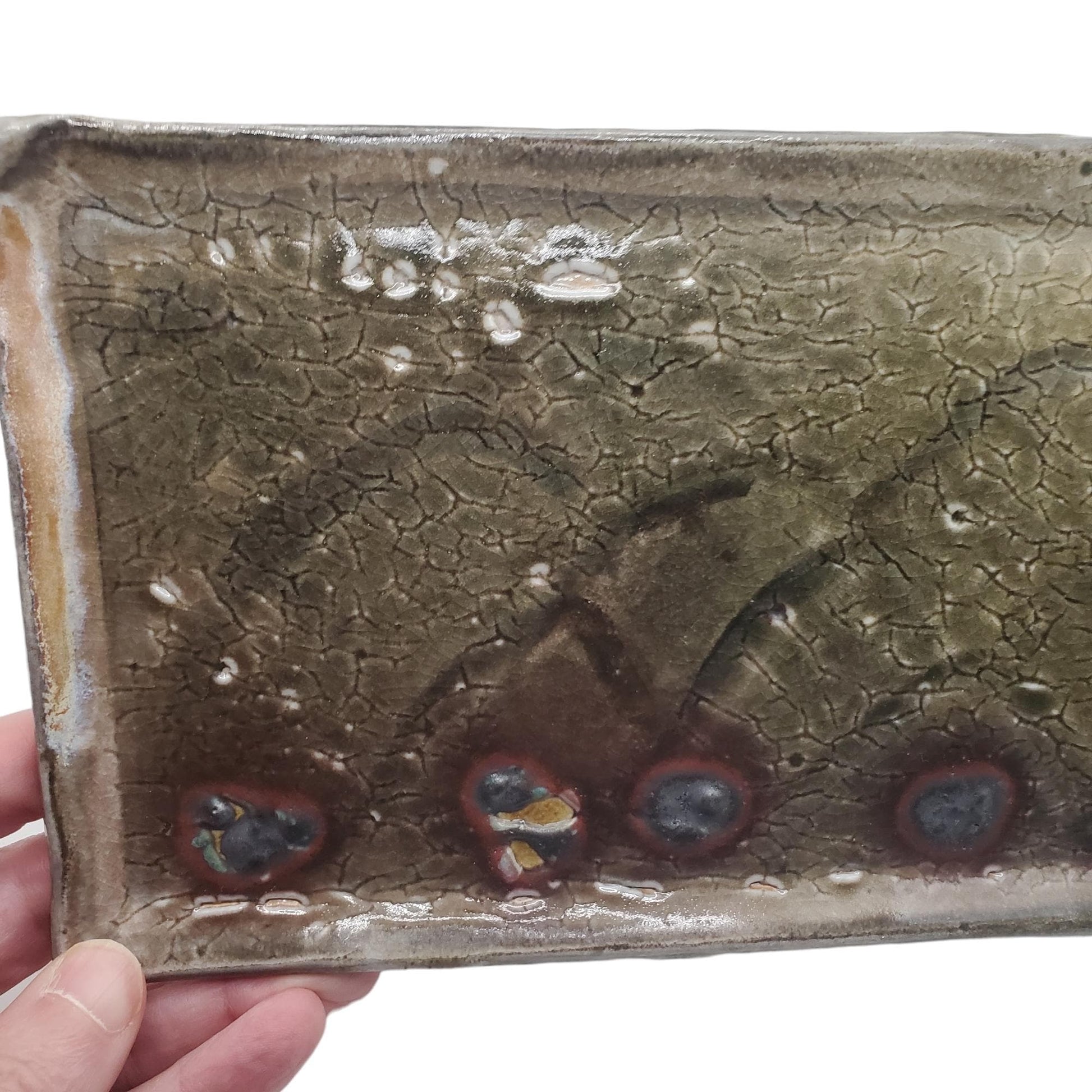 Soda Fired Ceramic Slab Plate: Rustic Wabi Sabi Sushi Charcuterie Tray