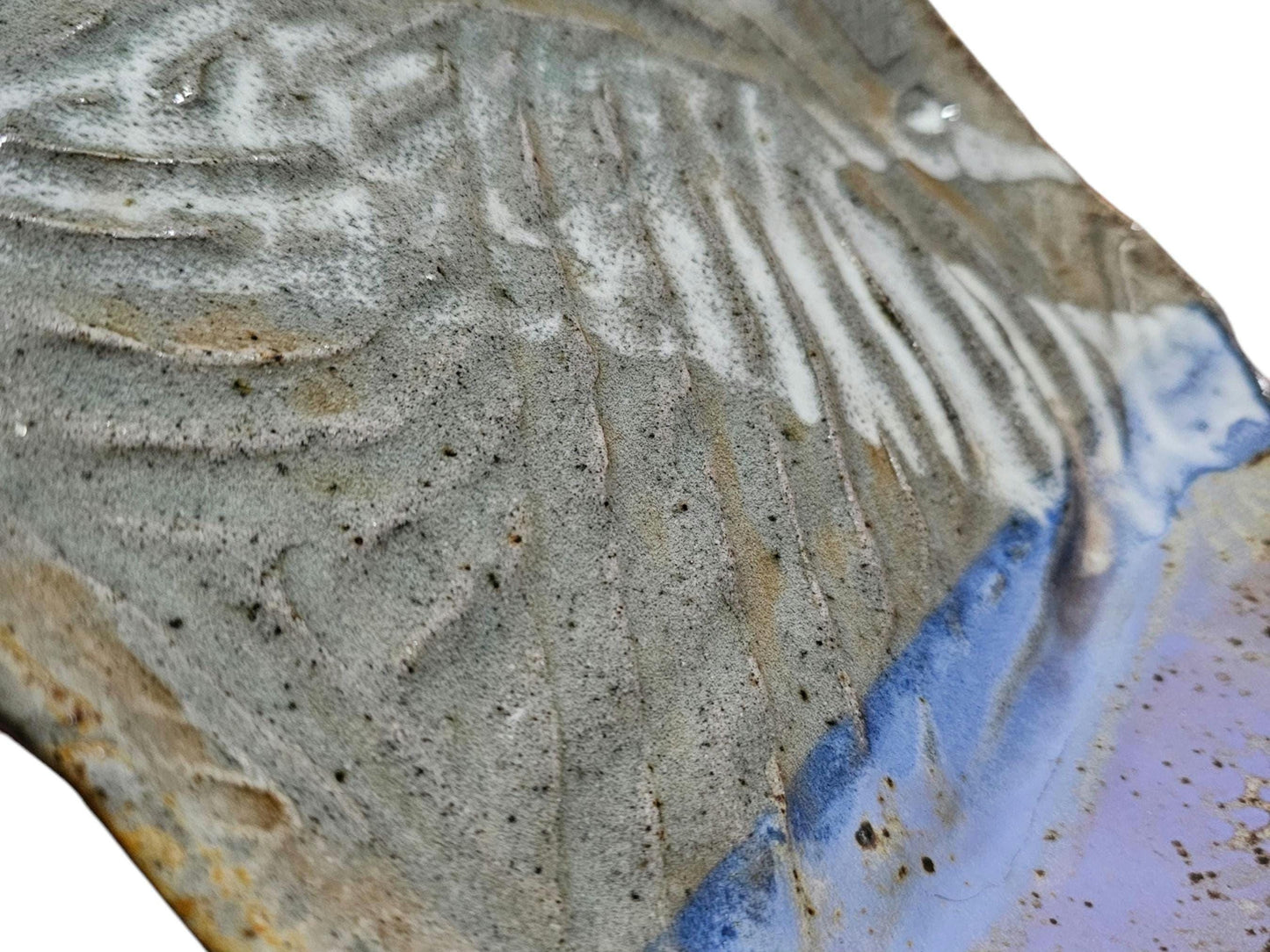 Soda Fired Ceramic rustic wabisabi abstract Slab Plate: Handmade folk Art, 9x9 pottery unique