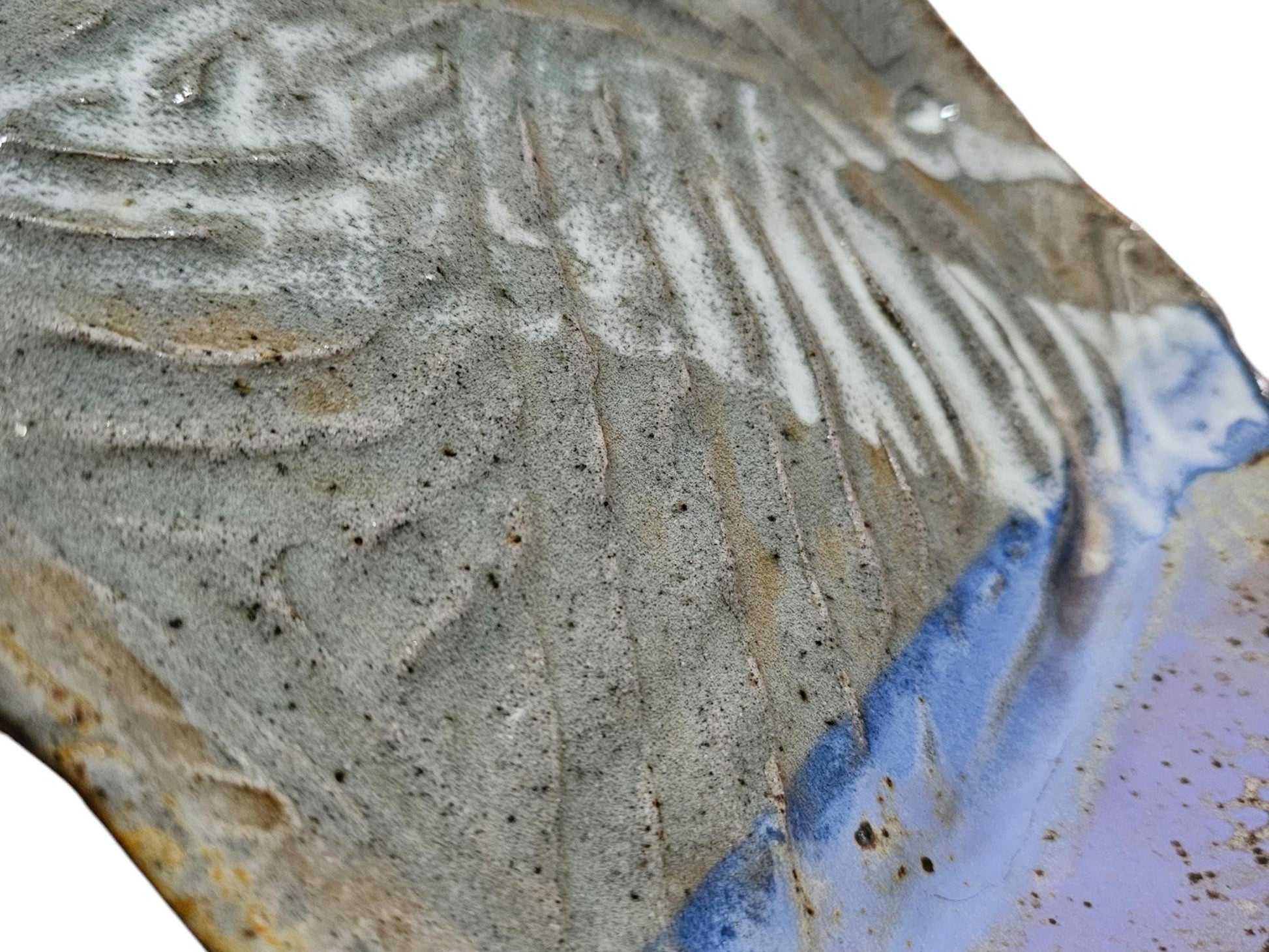 Soda Fired Ceramic rustic wabisabi abstract Slab Plate: Handmade folk Art, 9x9 pottery unique