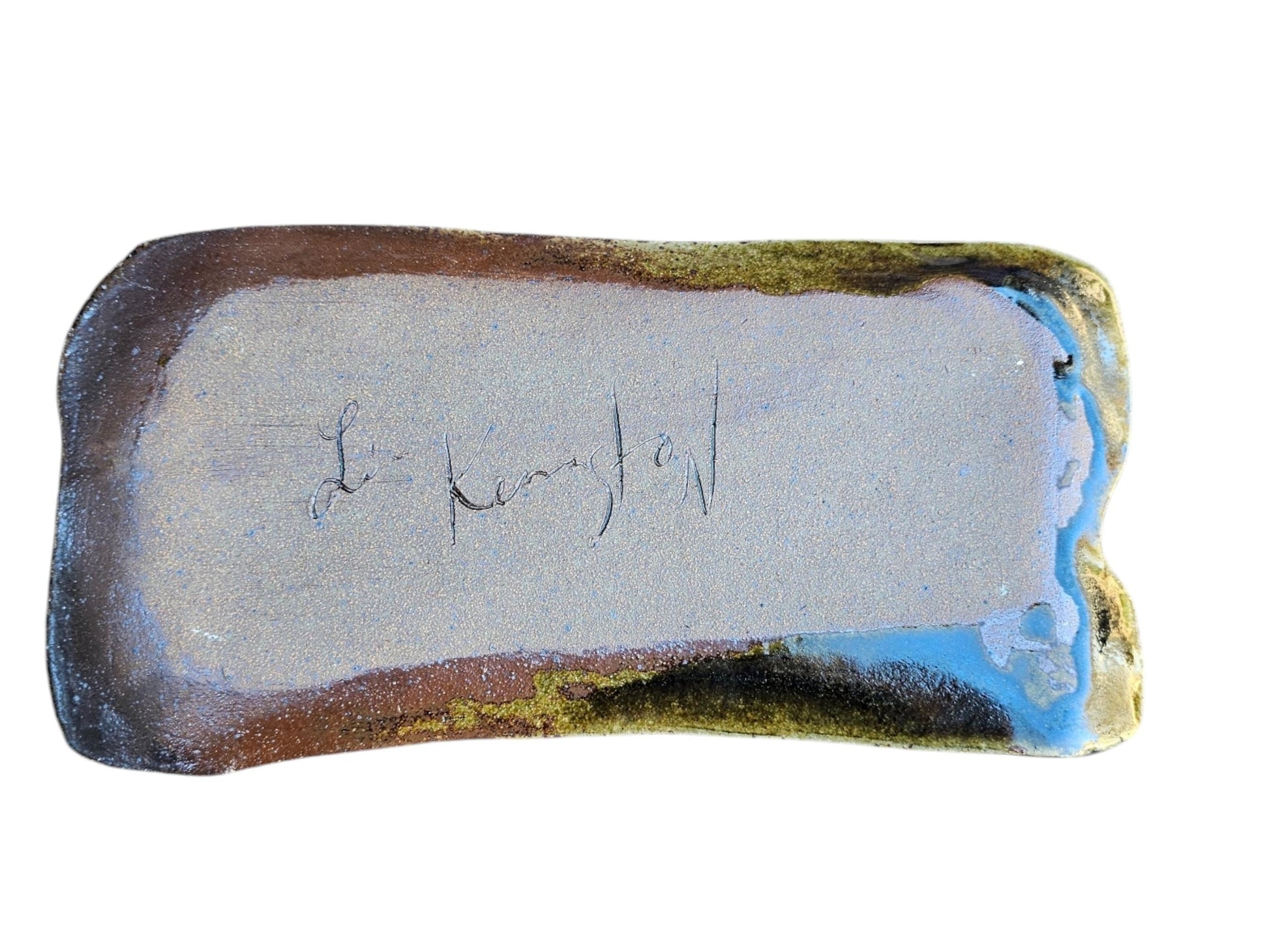 Soda Fired Ceramic Slab Plate: Mushroom Texture, Rustic Sushi Charcuterie Platter