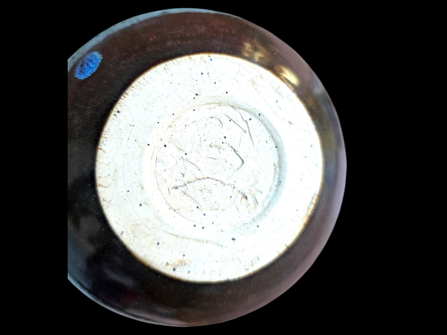 Handmade Ceramic round Jar Vase: Rainbow Lustre Glaze, Signed Art Pottery (6" x 4")