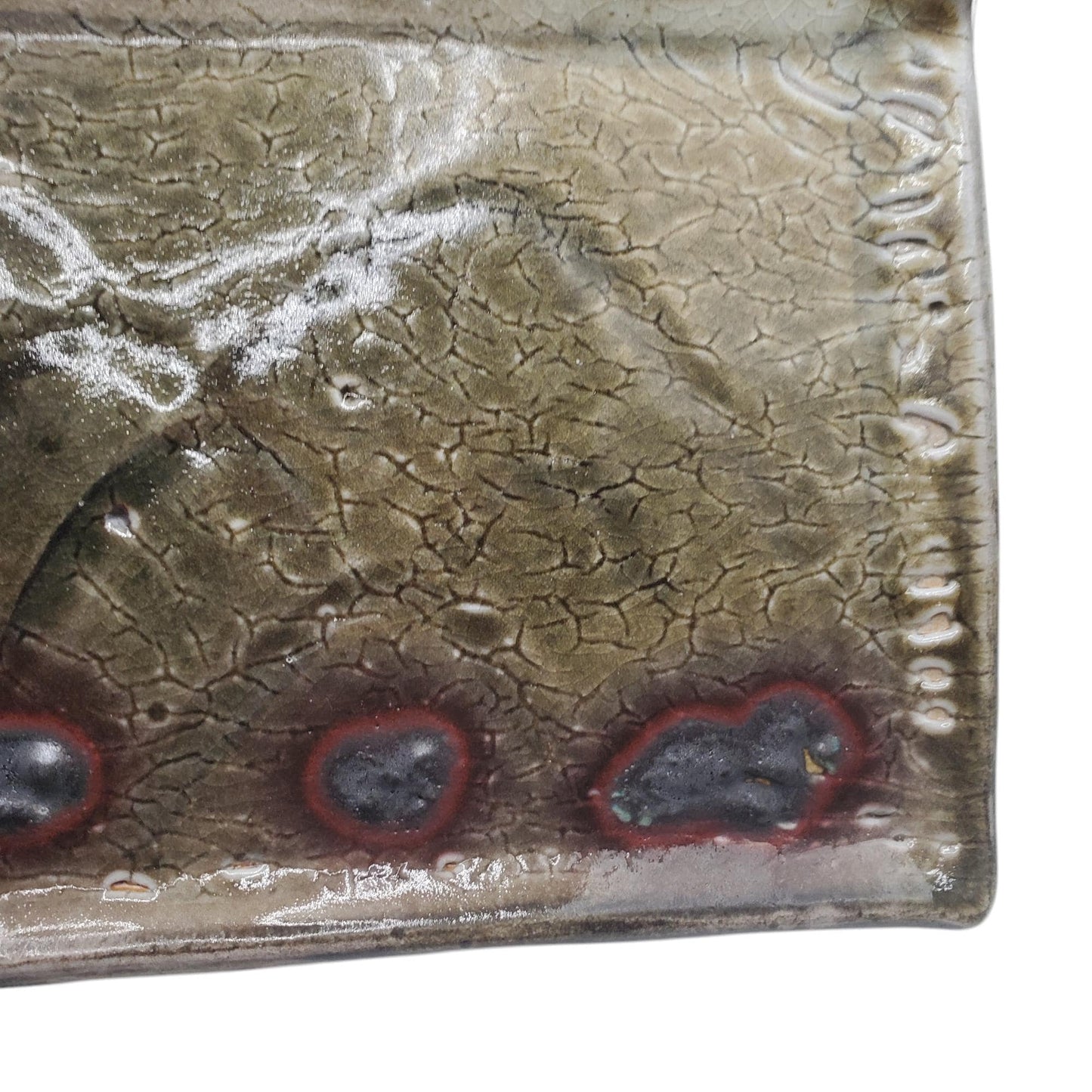 Soda Fired Ceramic Slab Plate: Rustic Wabi Sabi Sushi Charcuterie Tray