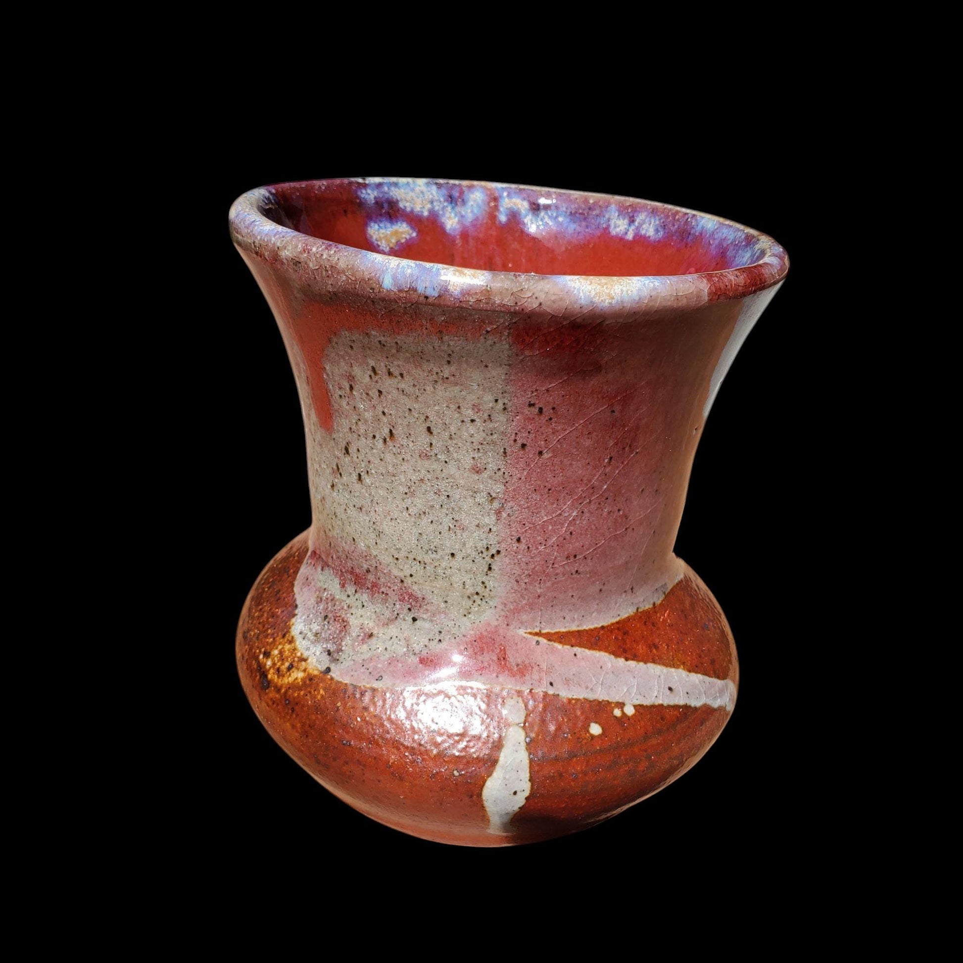 Soda Fired Ceramic Vase: Japanese Style Stoneware Art Pottery