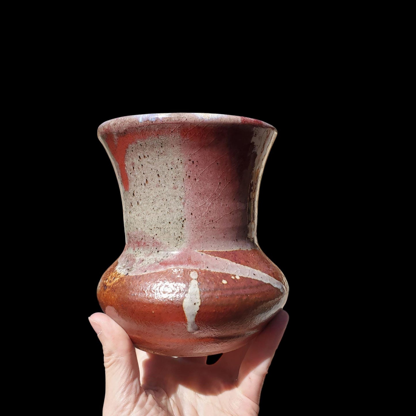 Soda Fired Ceramic Vase: Japanese Style Stoneware Art Pottery