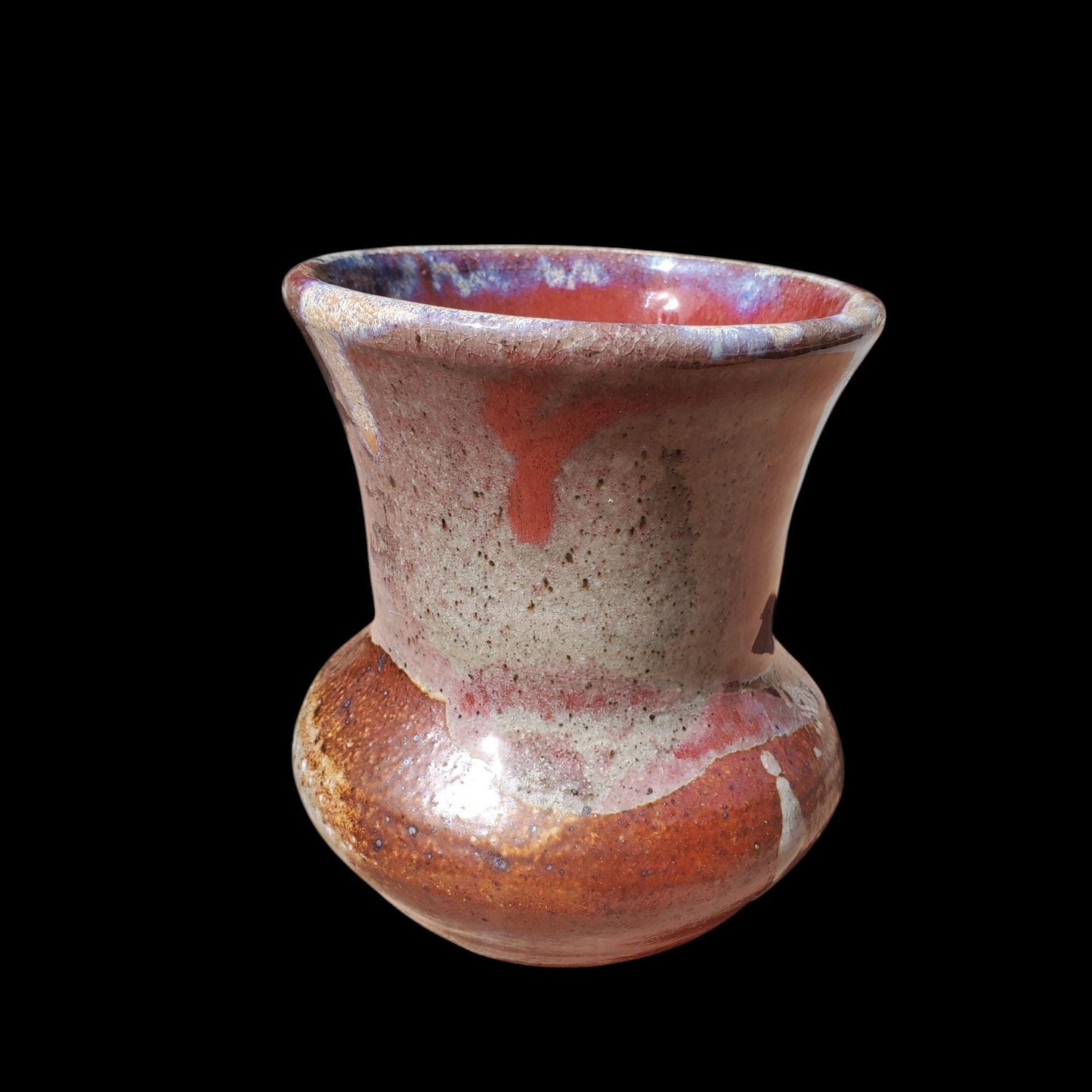 Soda Fired Ceramic Vase: Japanese Style Stoneware Art Pottery
