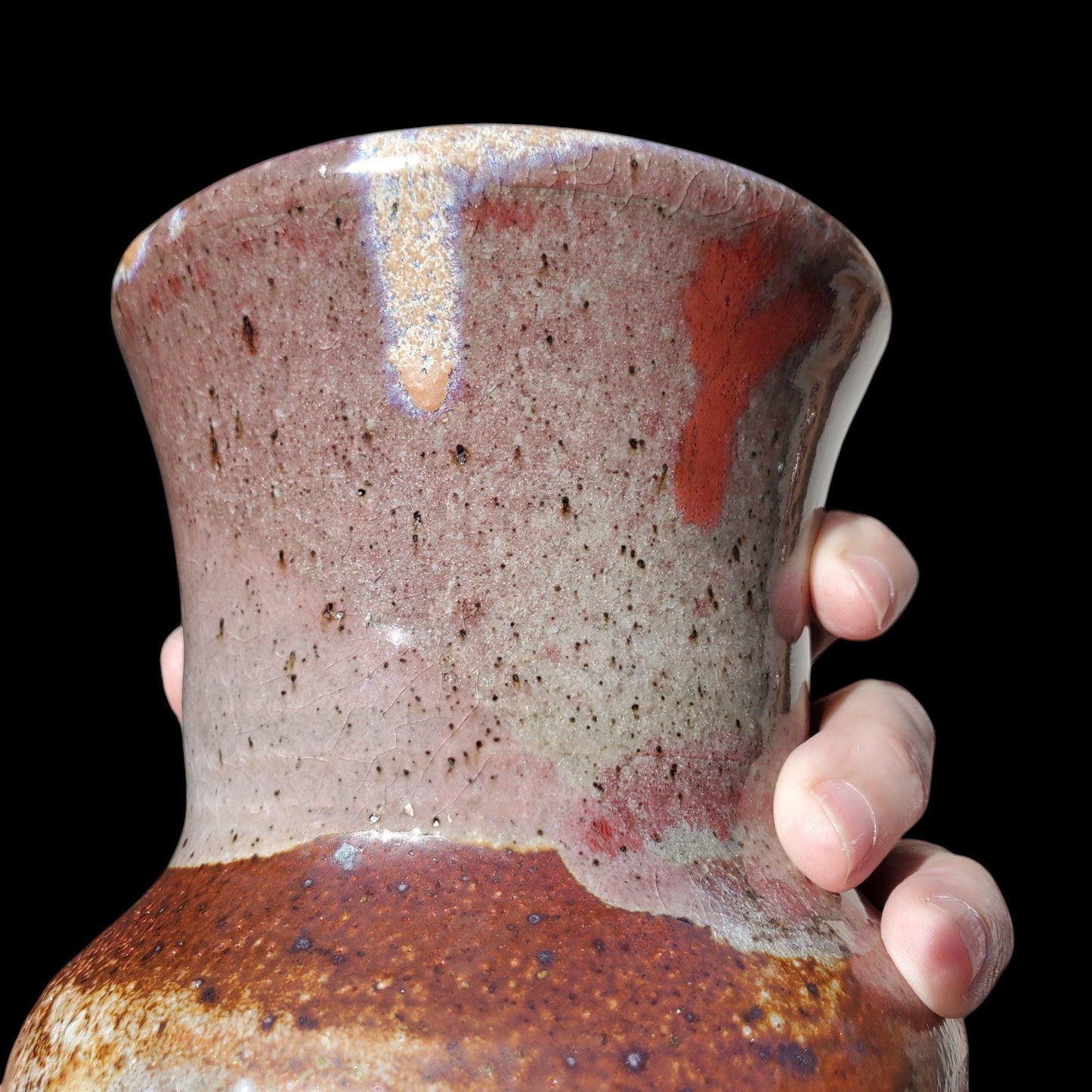 Soda Fired Ceramic Vase: Japanese Style Stoneware Art Pottery