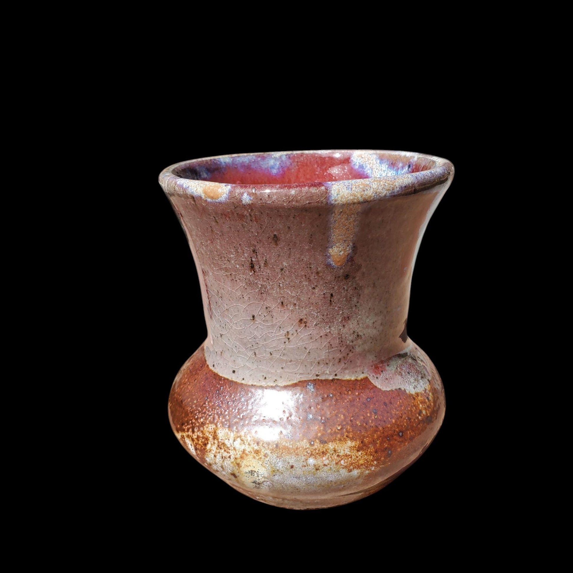 Soda Fired Ceramic Vase: Japanese Style Stoneware Art Pottery