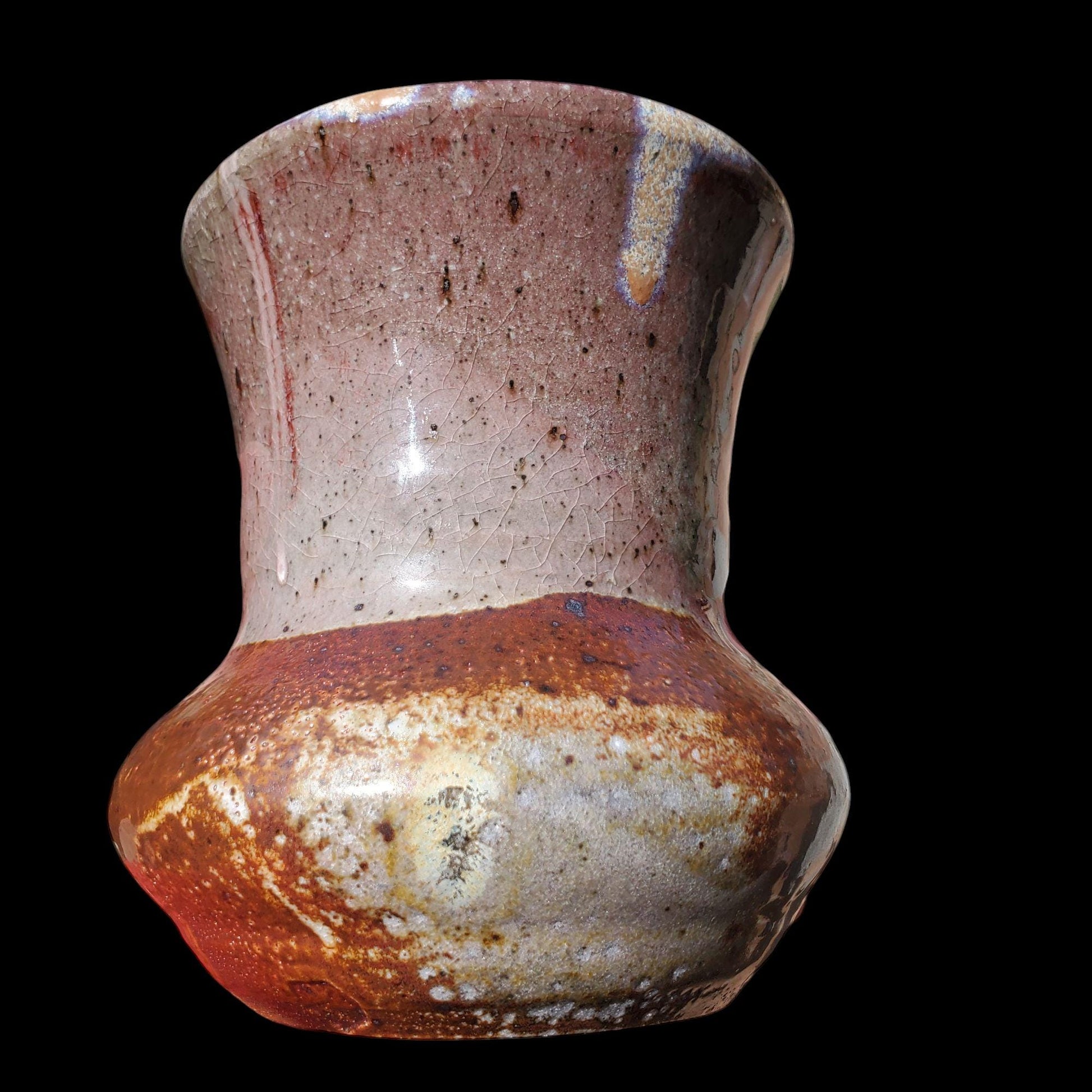 Soda Fired Ceramic Vase: Japanese Style Stoneware Art Pottery