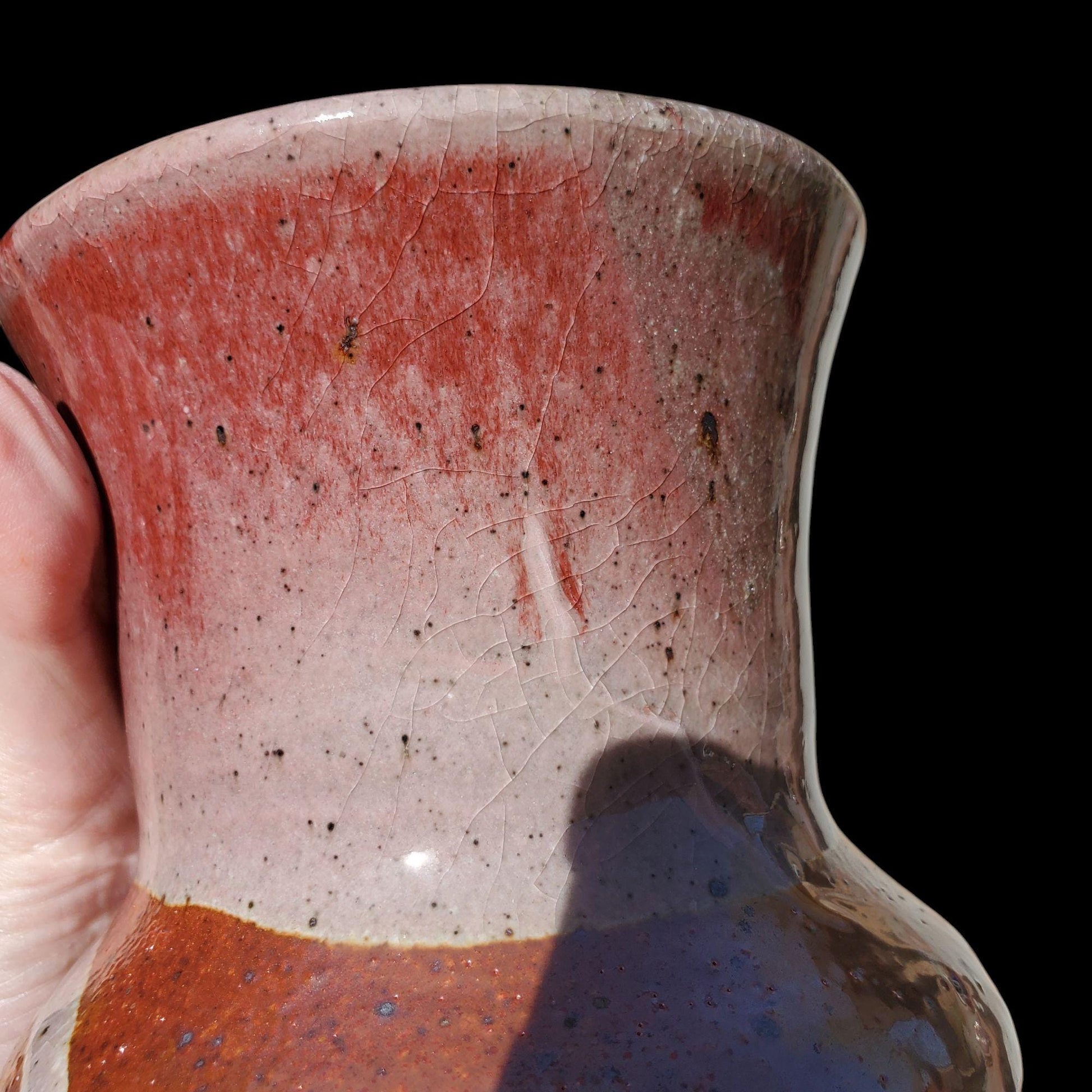 Soda Fired Ceramic Vase: Japanese Style Stoneware Art Pottery