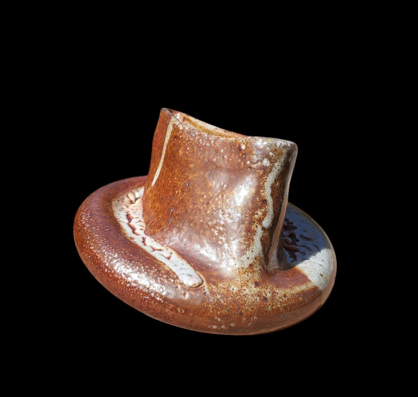 Handmade Stoneware Ikebana Vase: Shino Glaze Ceramic Sculpture