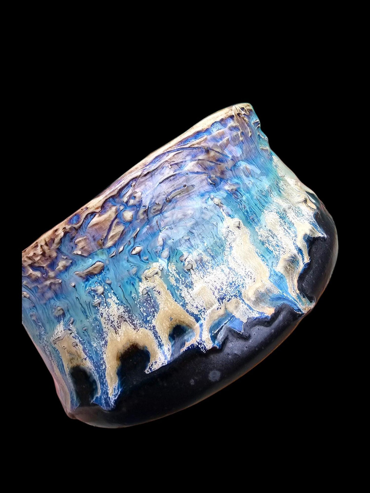 Handmade Ceramic Sculptural Bowl: Glacier Art Pottery Centerpiece