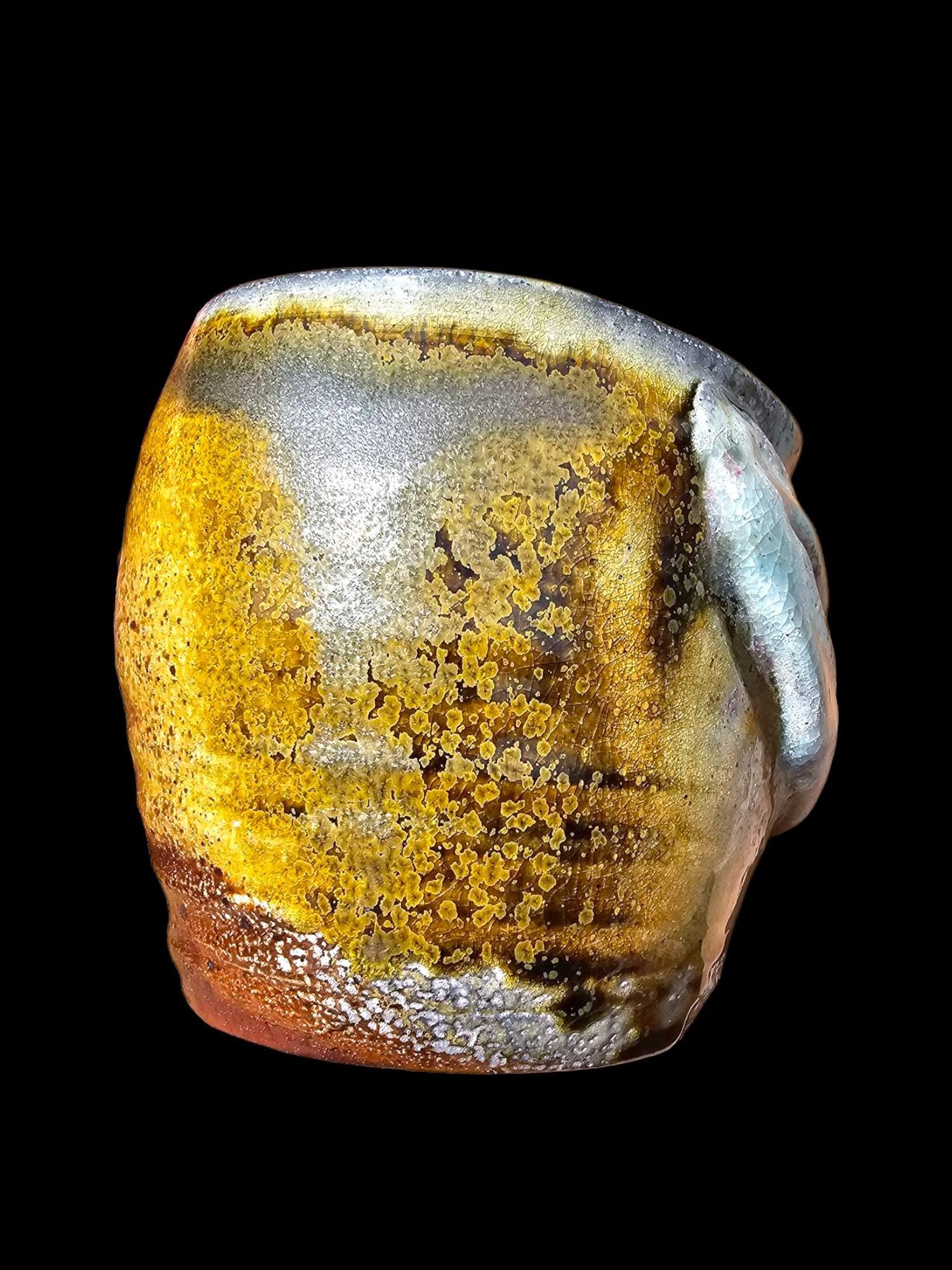 Soda Fired Ceramic Vase: Signed Teadust Bowl, Sculptural Art avant garde toothy Grin sinister smile - As seen in The Unapparent Magazine