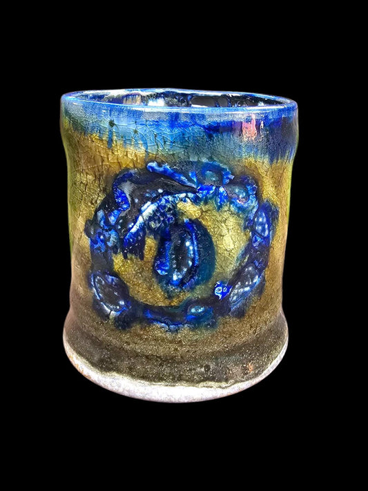 Soda Fired Shino Glazed Ceramic Cup: Handmade Pottery, Earth Tones