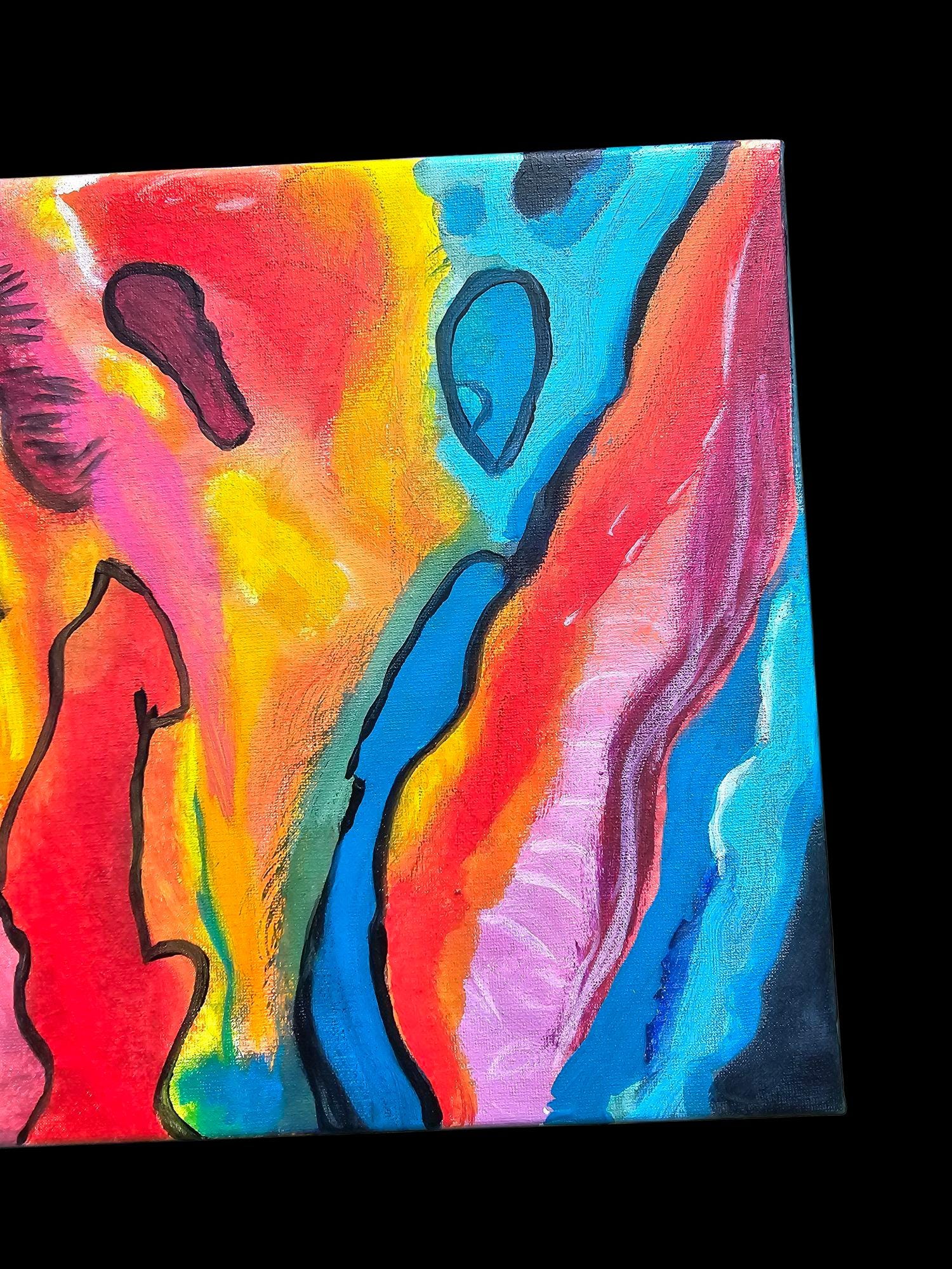 Original Acrylic Painting on Canvas: Vibrant Abstract Impressionist Art
