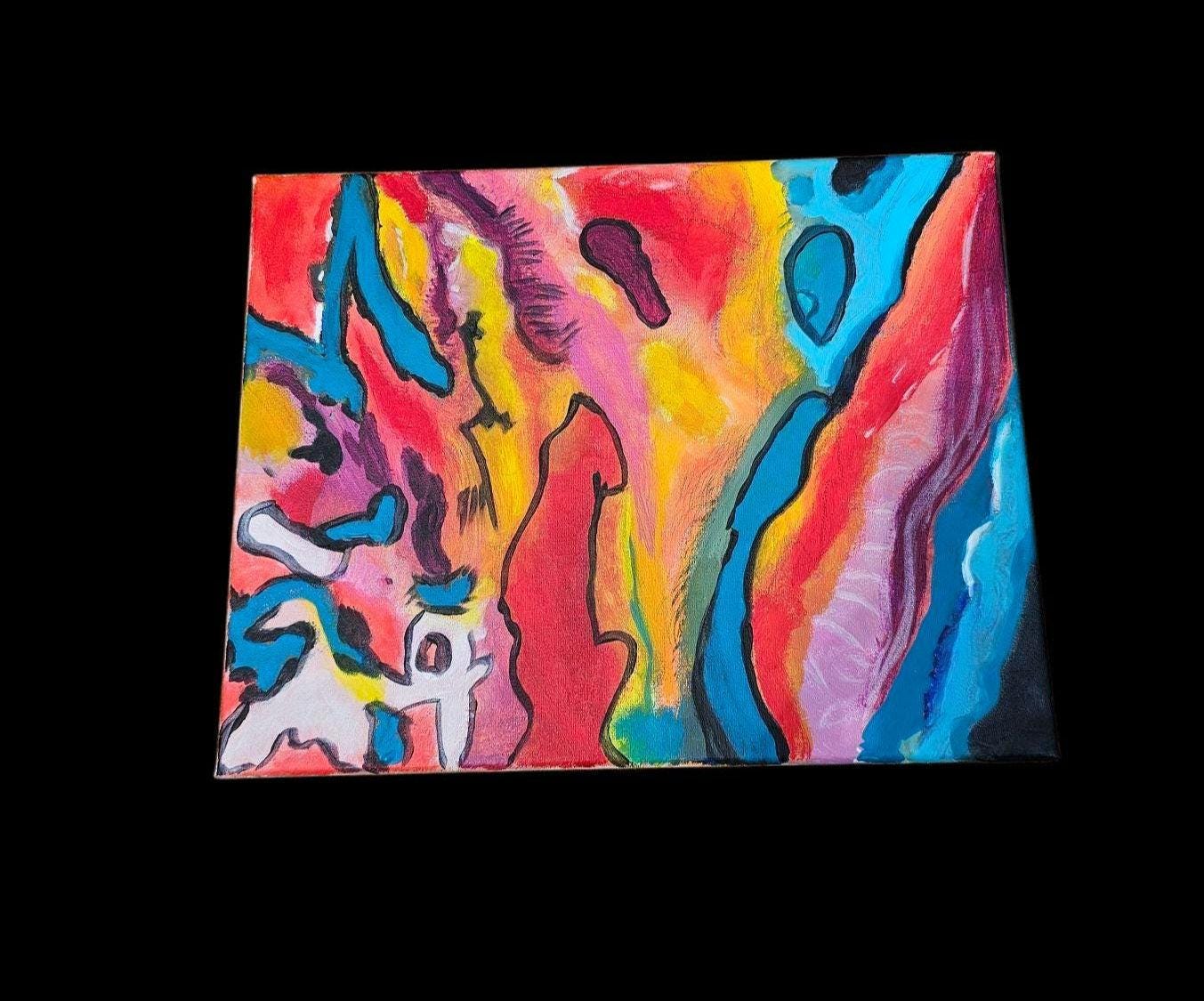 Original Acrylic Painting on Canvas: Vibrant Abstract Impressionist Art