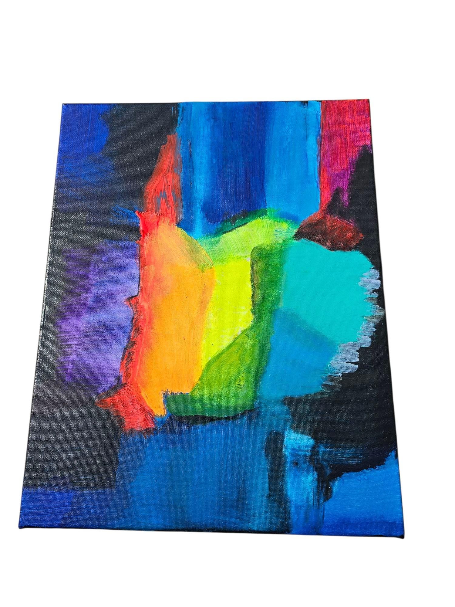 Original Acrylic Canvas Painting: Vibrant Abstract Kaleidoscope Art