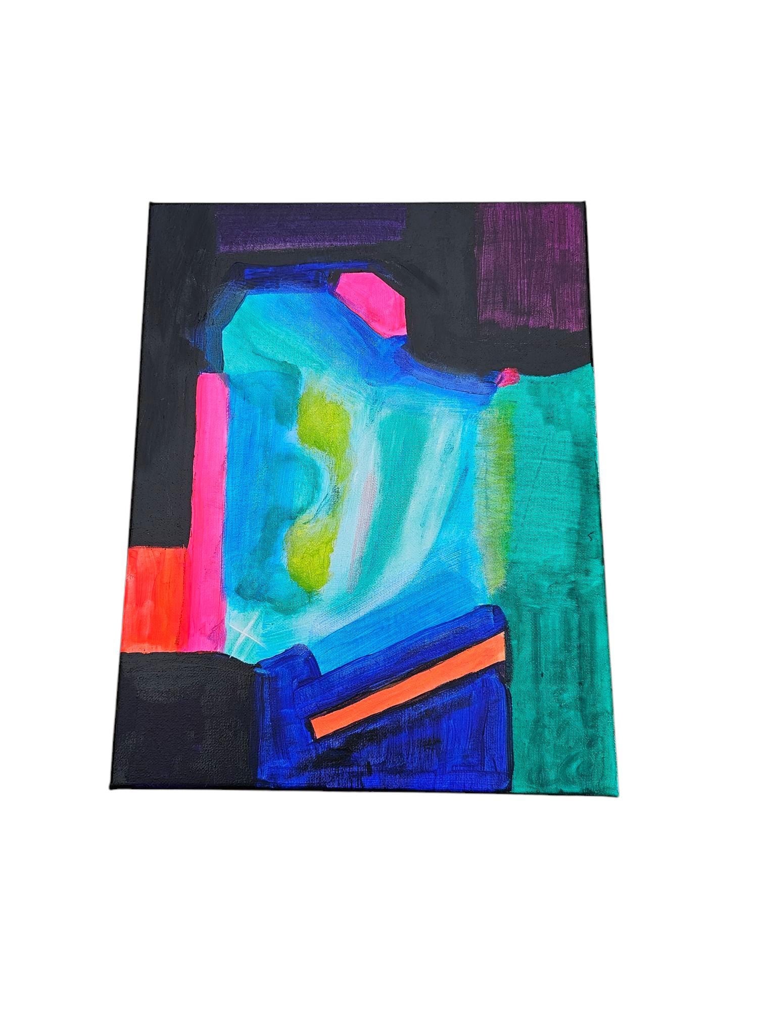 Original Acrylic Painting on Canvas: Abstract Geometric Art, 11x14