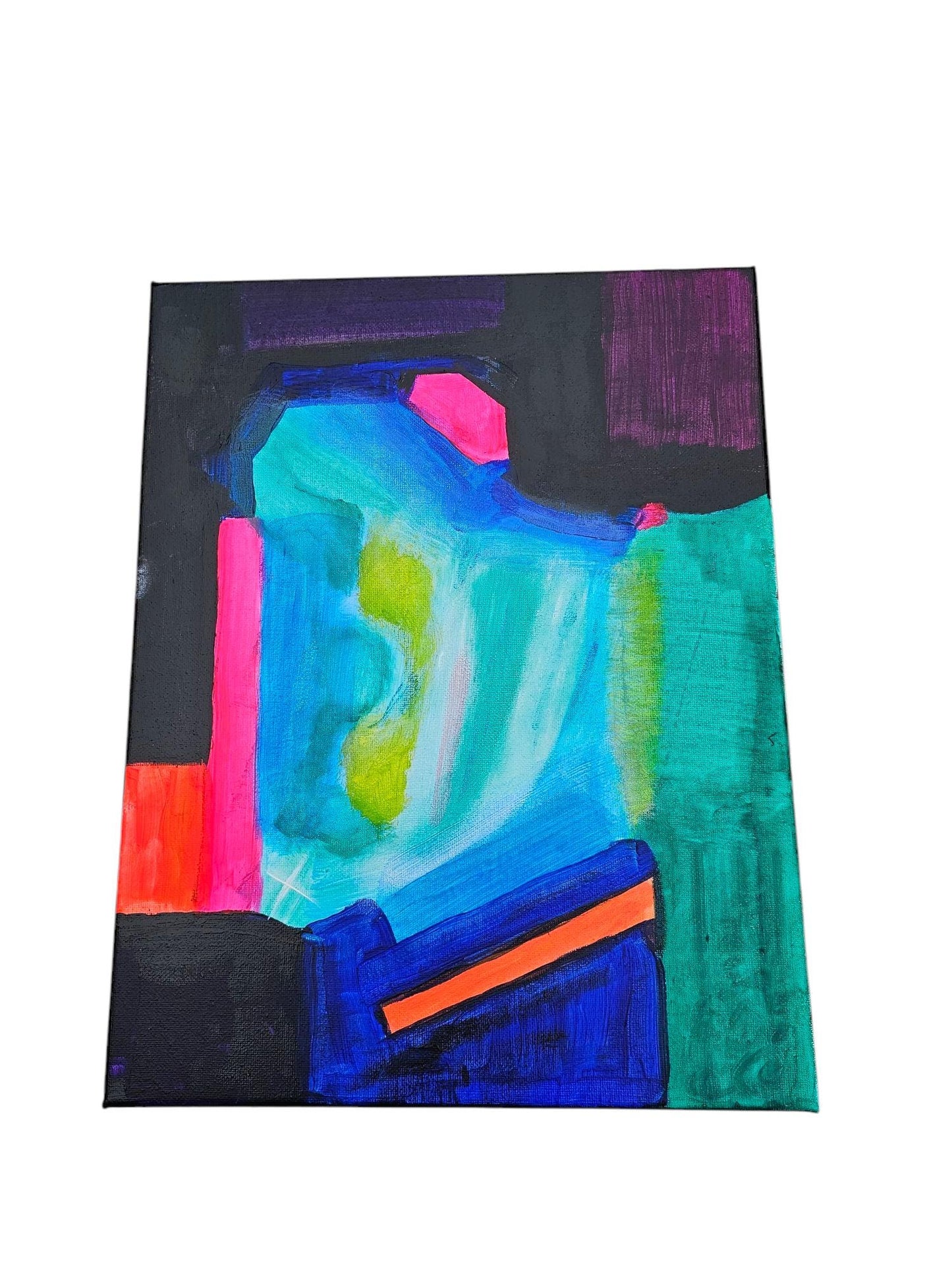 Original Acrylic Painting on Canvas: Abstract Geometric Art, 11x14
