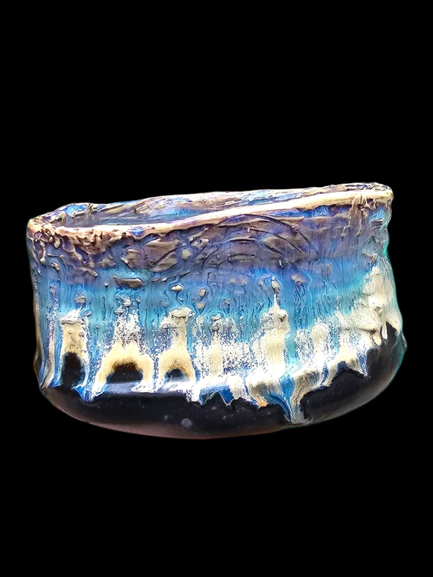 Handmade Ceramic Sculptural Bowl: Glacier Art Pottery Centerpiece