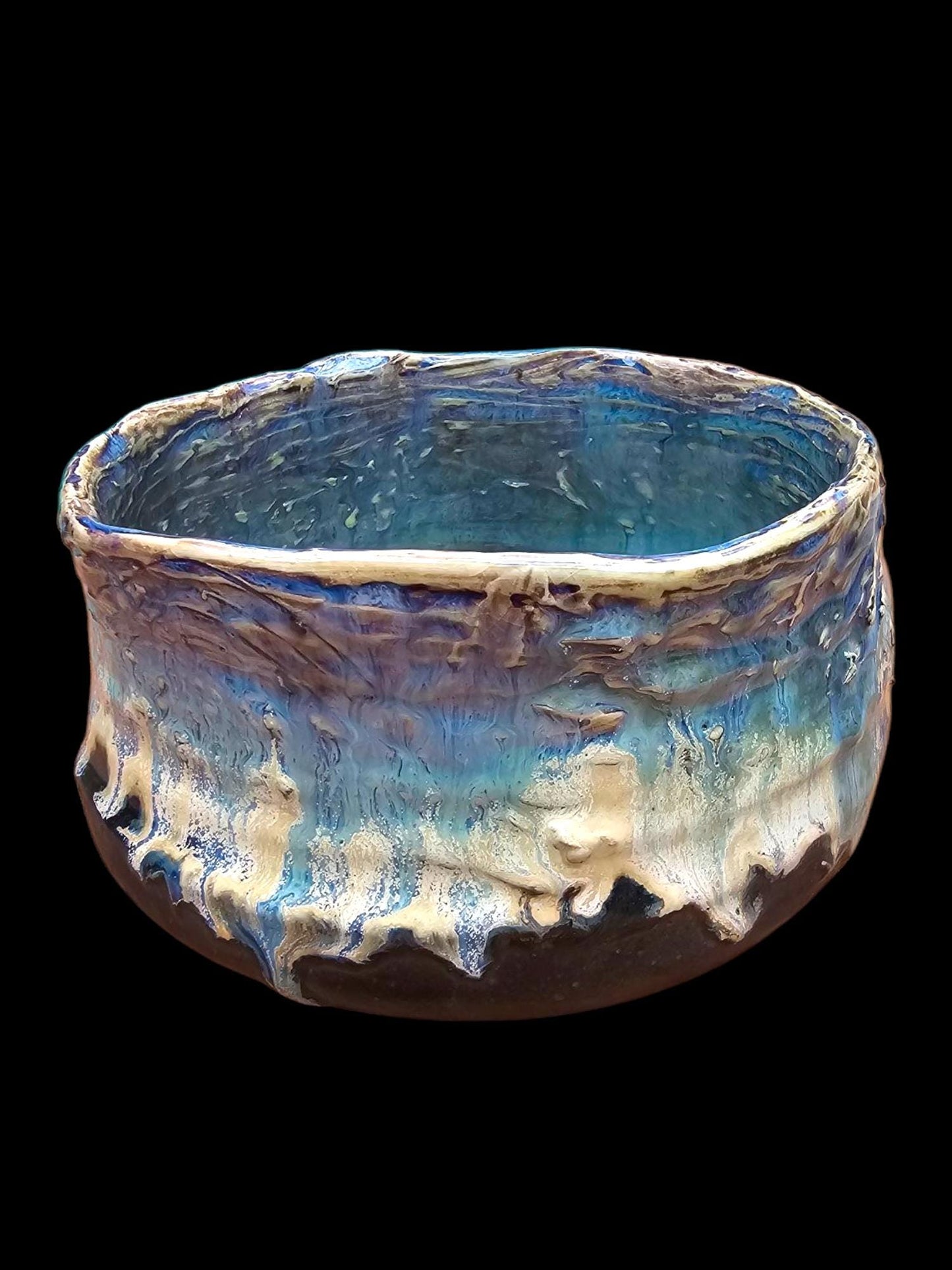 Handmade Ceramic Sculptural Bowl: Glacier Art Pottery Centerpiece