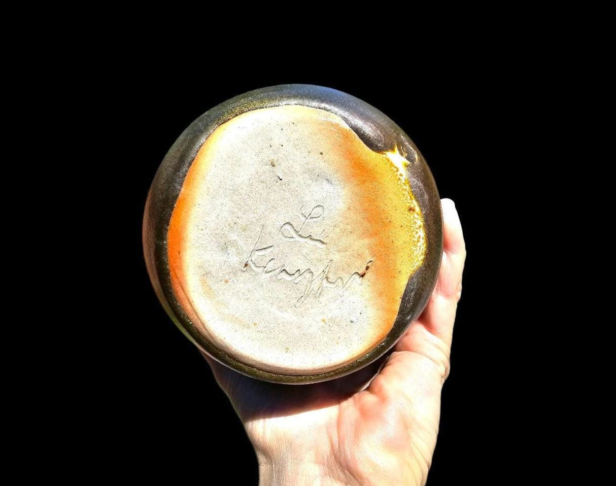 Sunrise Fire Soda Fired Ceramic Sculpture Vase stoneware Pottery Art signed Lin Kensington
