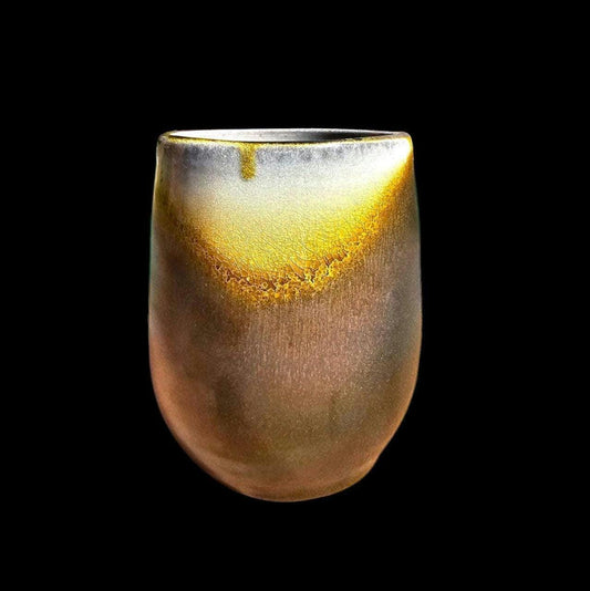 Sunrise Fire Soda Fired Ceramic Sculpture Vase stoneware Pottery Art signed Lin Kensington