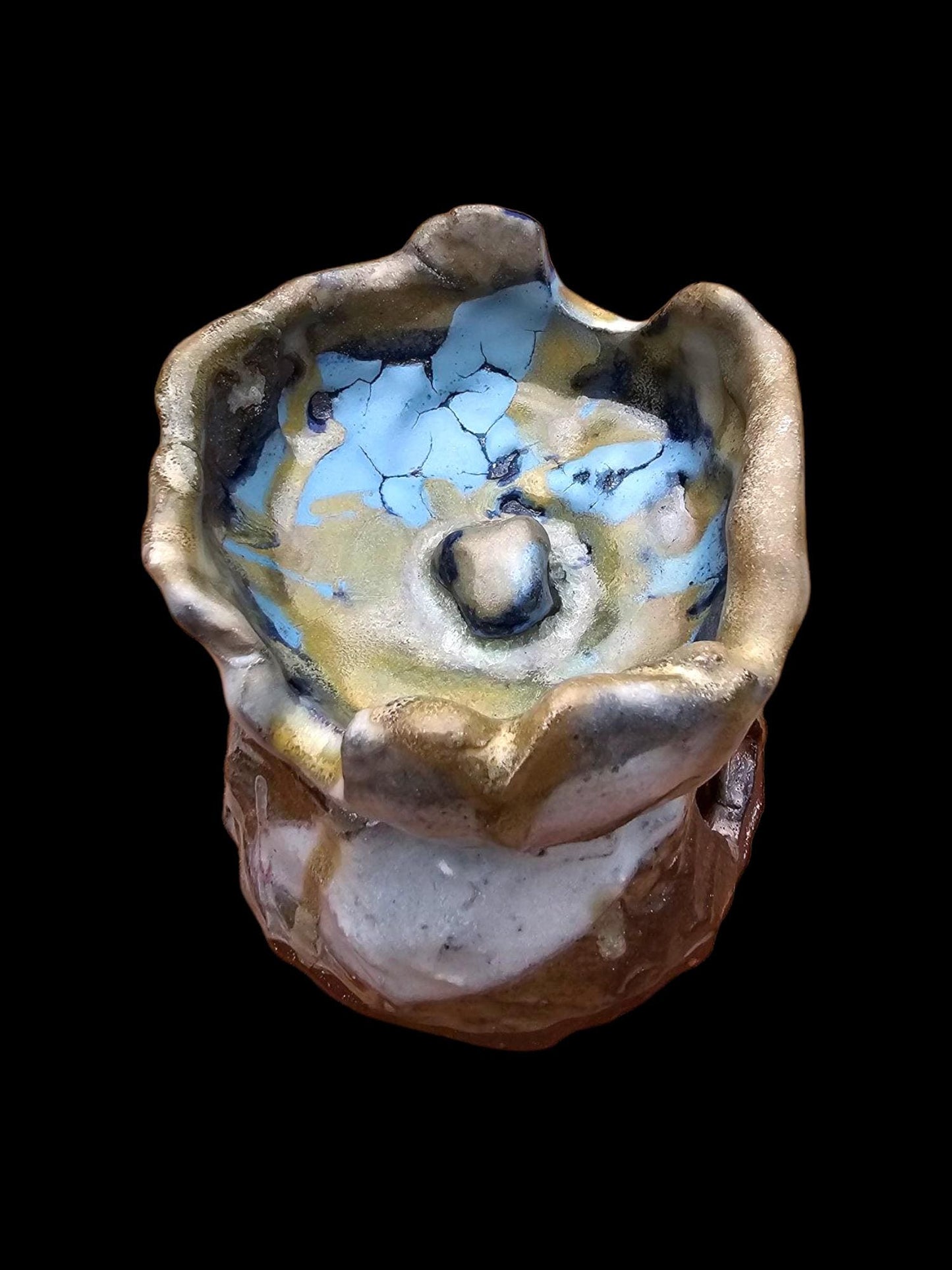 Soda Fired Stoneware Sculpture: Abstract Ceramic stack brutalist nature inspired avant garde