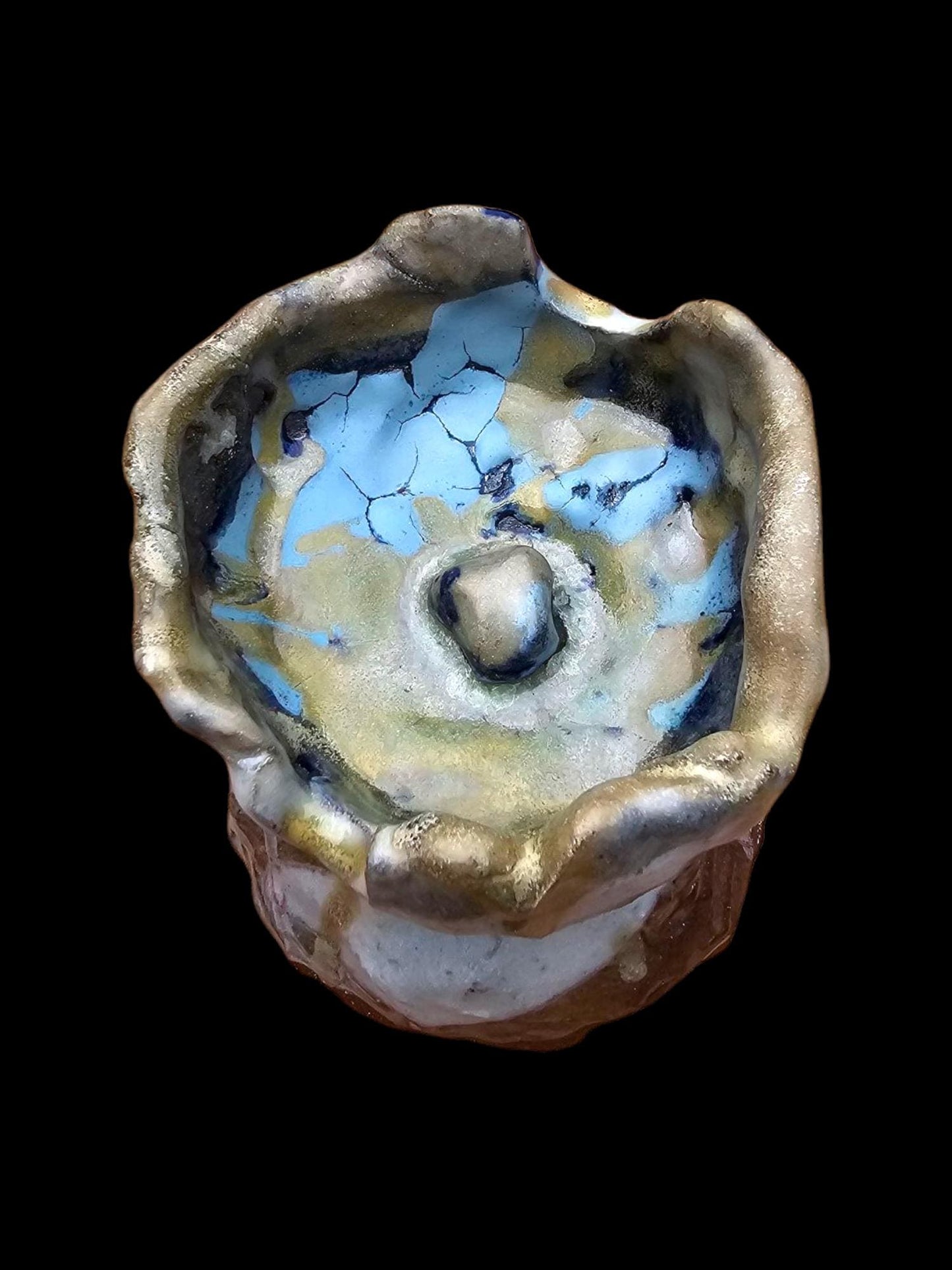Soda Fired Stoneware Sculpture: Abstract Ceramic stack brutalist nature inspired avant garde