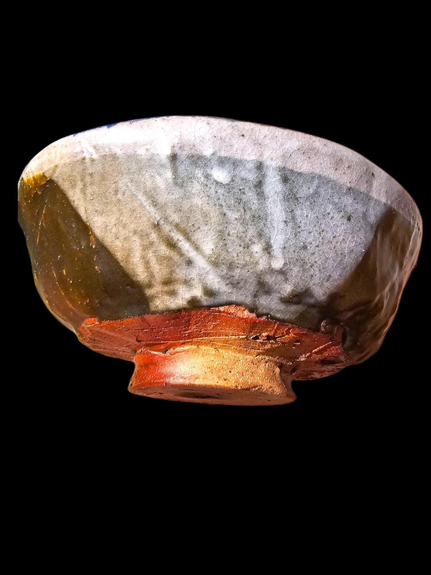 Handmade Soda Fired Ceramic Footed Bowl: Textured Wabi Sabi Rustic Pottery, Stoneware Art (6.5")