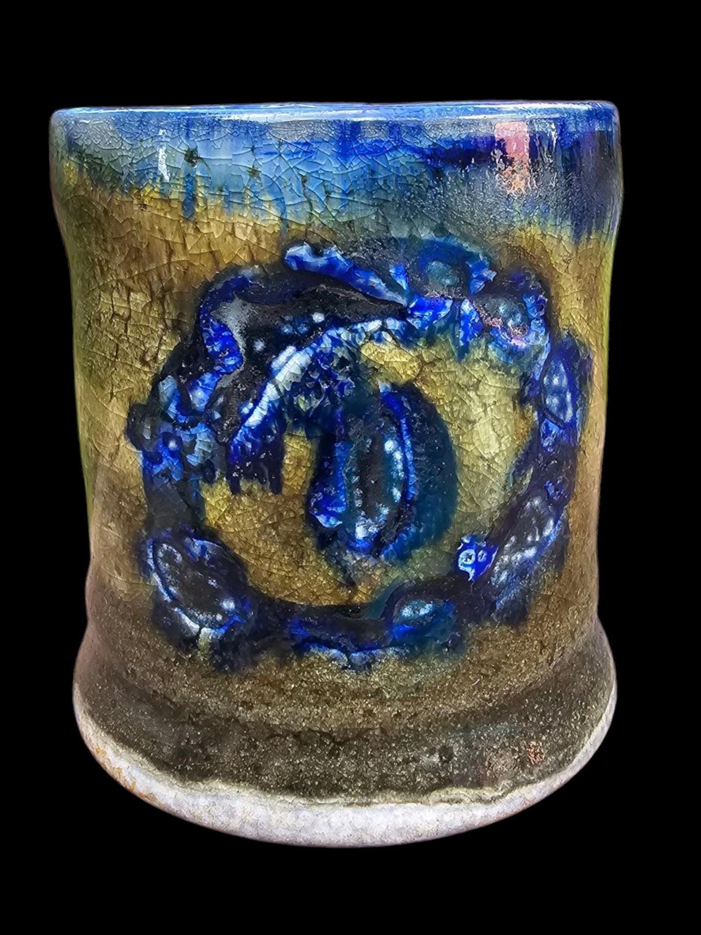 Soda Fired Shino Glazed Ceramic Cup: Handmade Pottery, Earth Tones