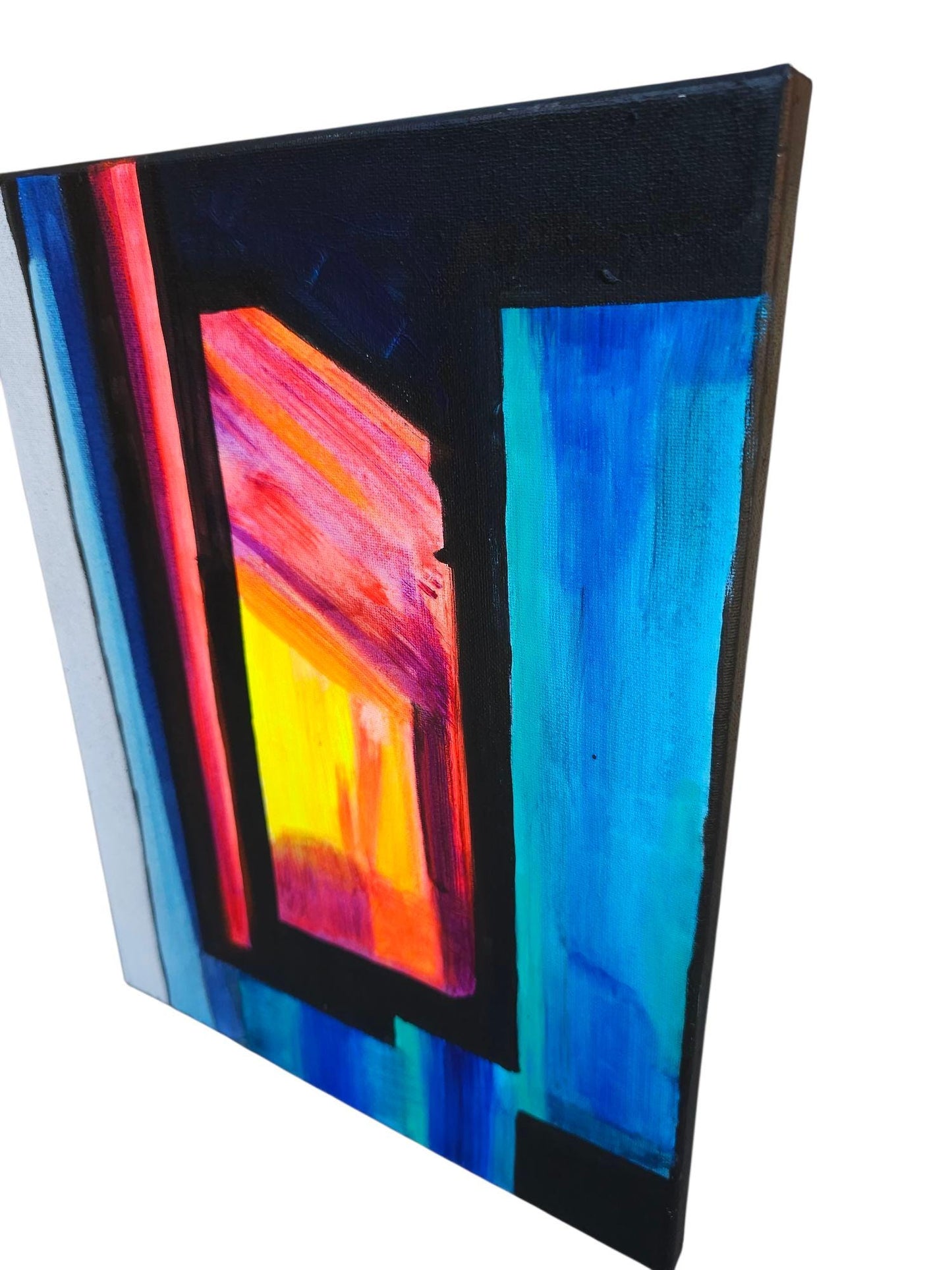 Original Acrylic Abstract Painting: Vibrant Psychedelic Impressionist Art